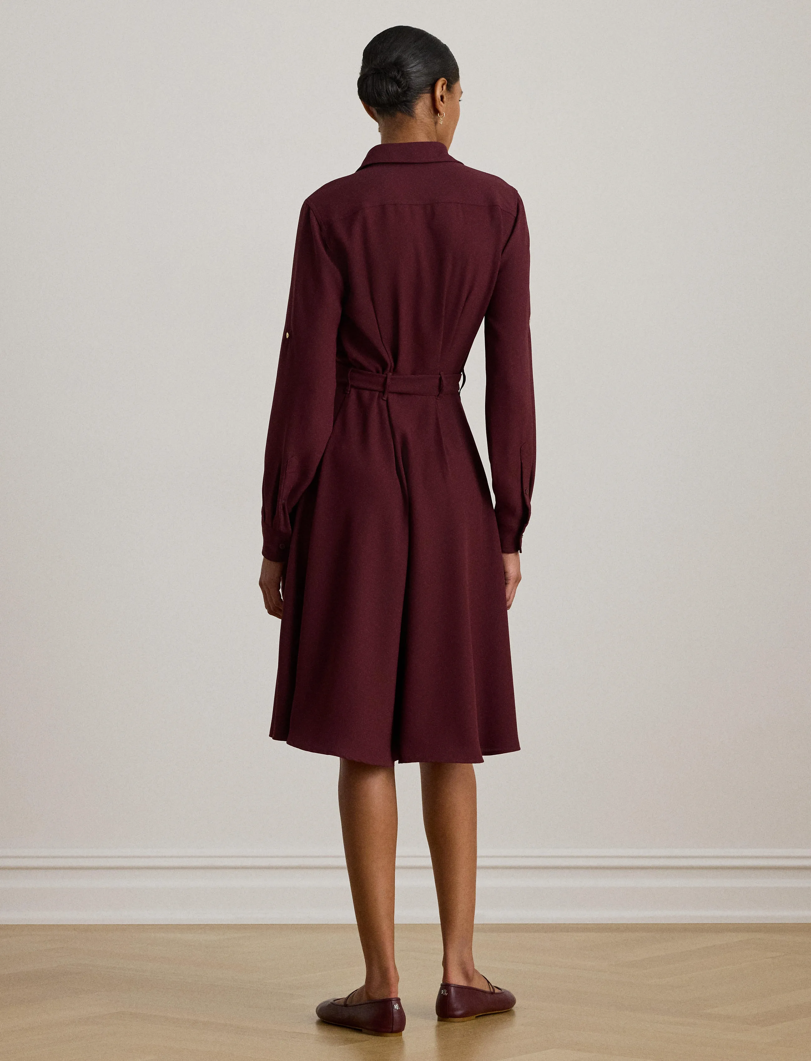 Lauren Ralph Lauren - TRIPLE GGT-R-LS SHIRTDRESS - robes chemises - dark garnet - 4