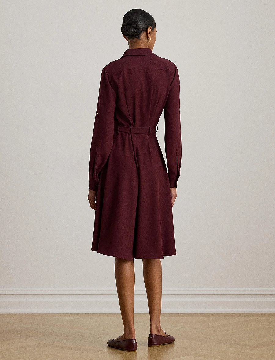 Lauren Ralph Lauren - TRIPLE GGT-R-LS SHIRTDRESS - robes chemises - dark garnet - 4