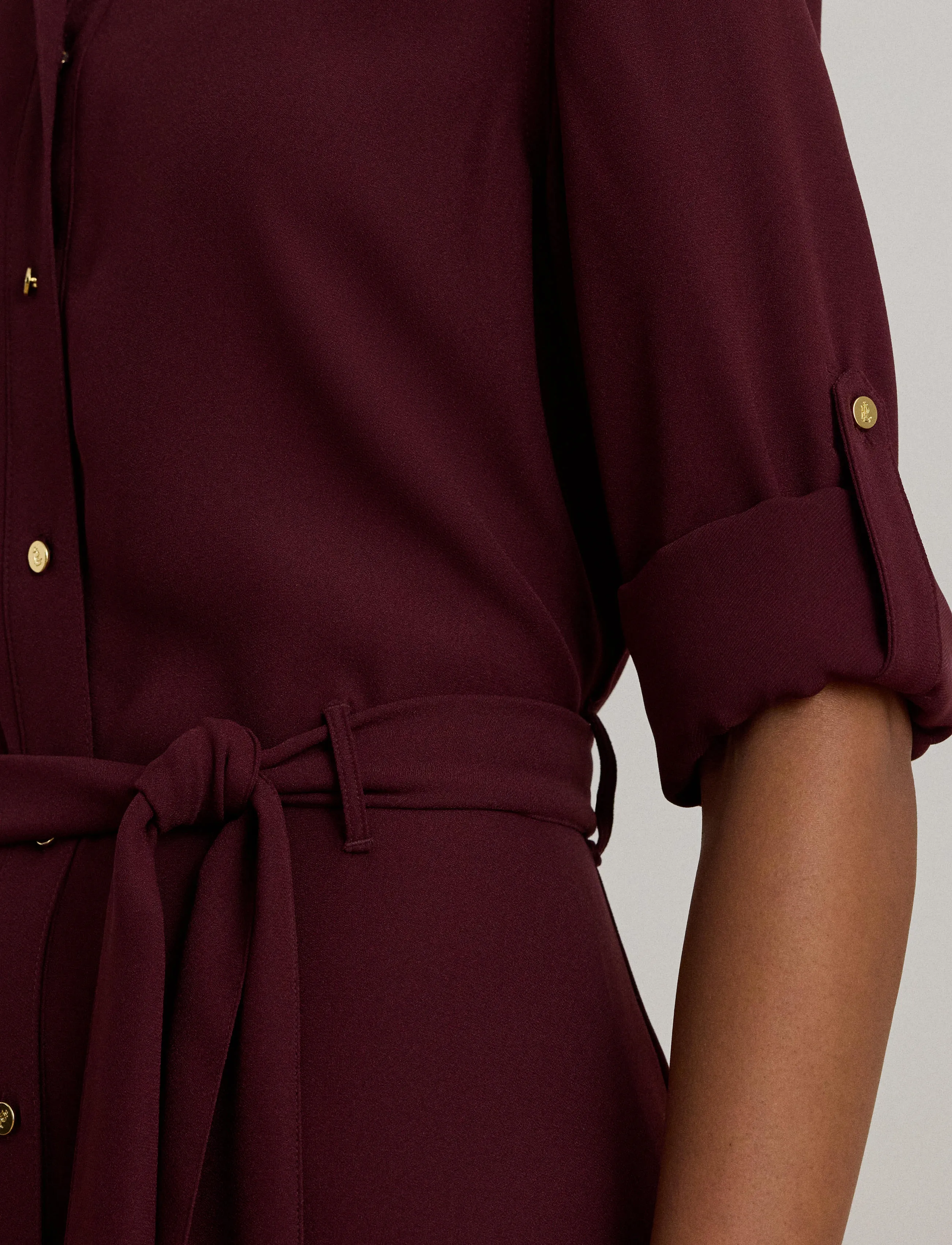 Lauren Ralph Lauren - TRIPLE GGT-R-LS SHIRTDRESS - robes chemises - dark garnet - 5