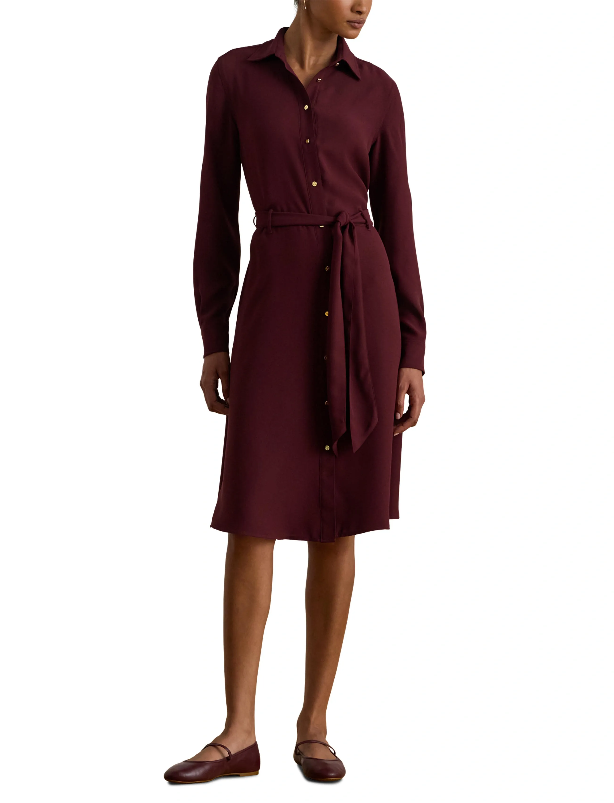 Lauren Ralph Lauren Double-Faced Georgette Shirtdress skjortklänningar dam – bild 6