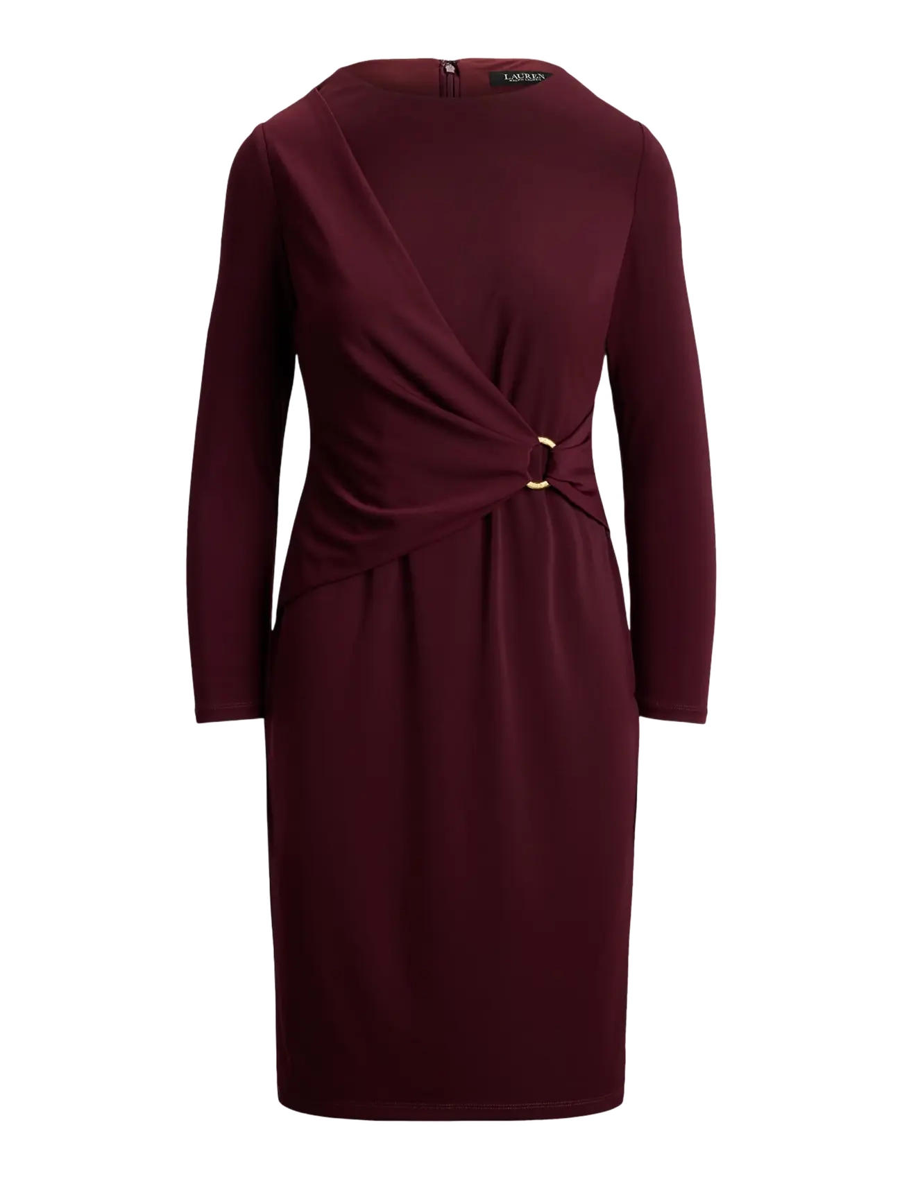 LAUREN RALPH LAUREN Jersey Three-Quarter-Sleeve Kleid Burgundy - 34 - Damen