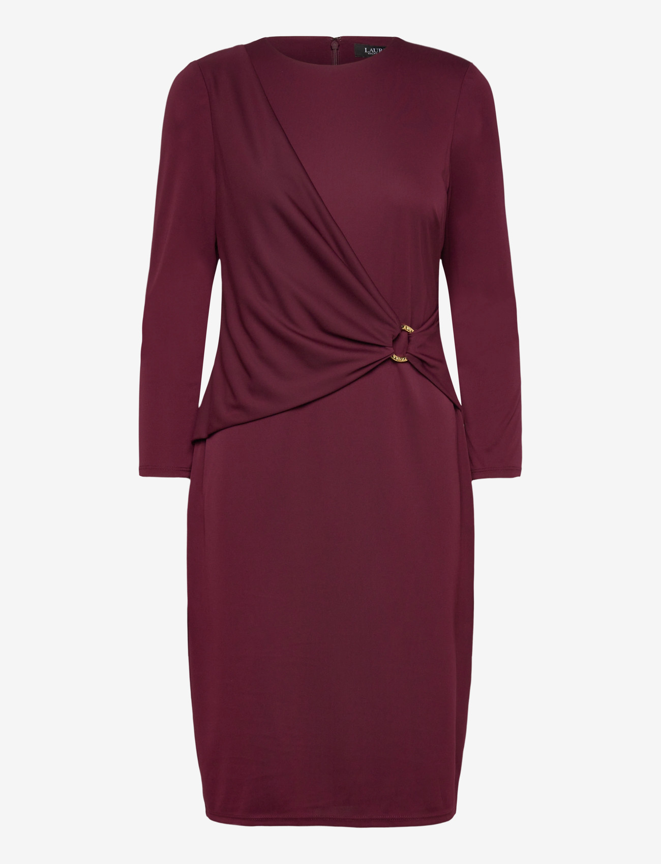Lauren Ralph Lauren - Jersey Three-Quarter-Sleeve Dress - omlottklänningar - dark garnet - 0