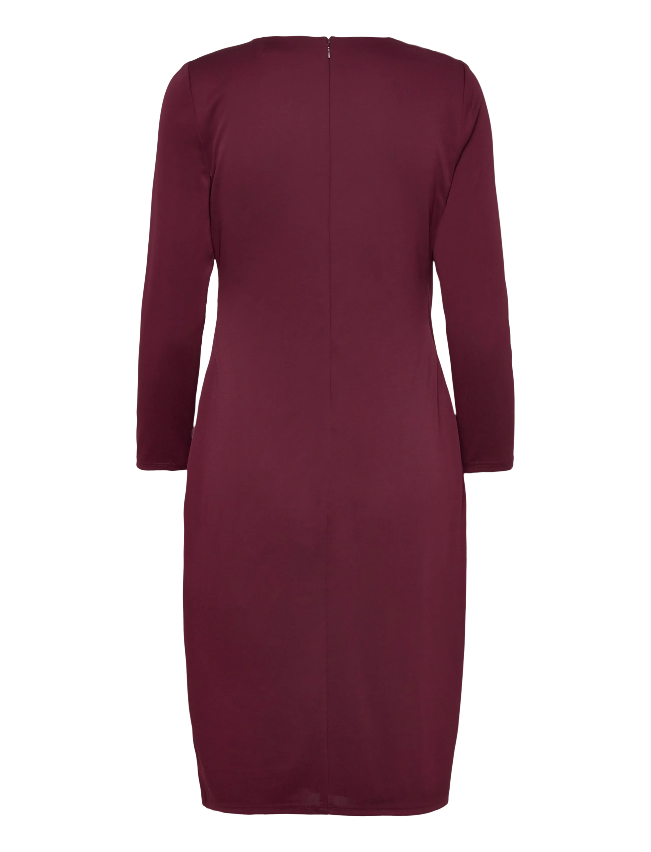 Lauren Ralph Lauren - Jersey Three-Quarter-Sleeve Dress - robes portefeuille - dark garnet - 2
