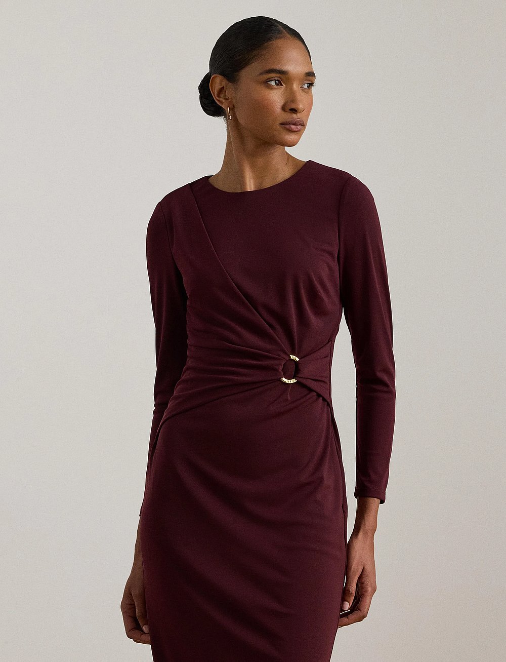 lauren ralph lauren jersey three-quarter-sleeve dress Three-Quarter-Sleeve Dress