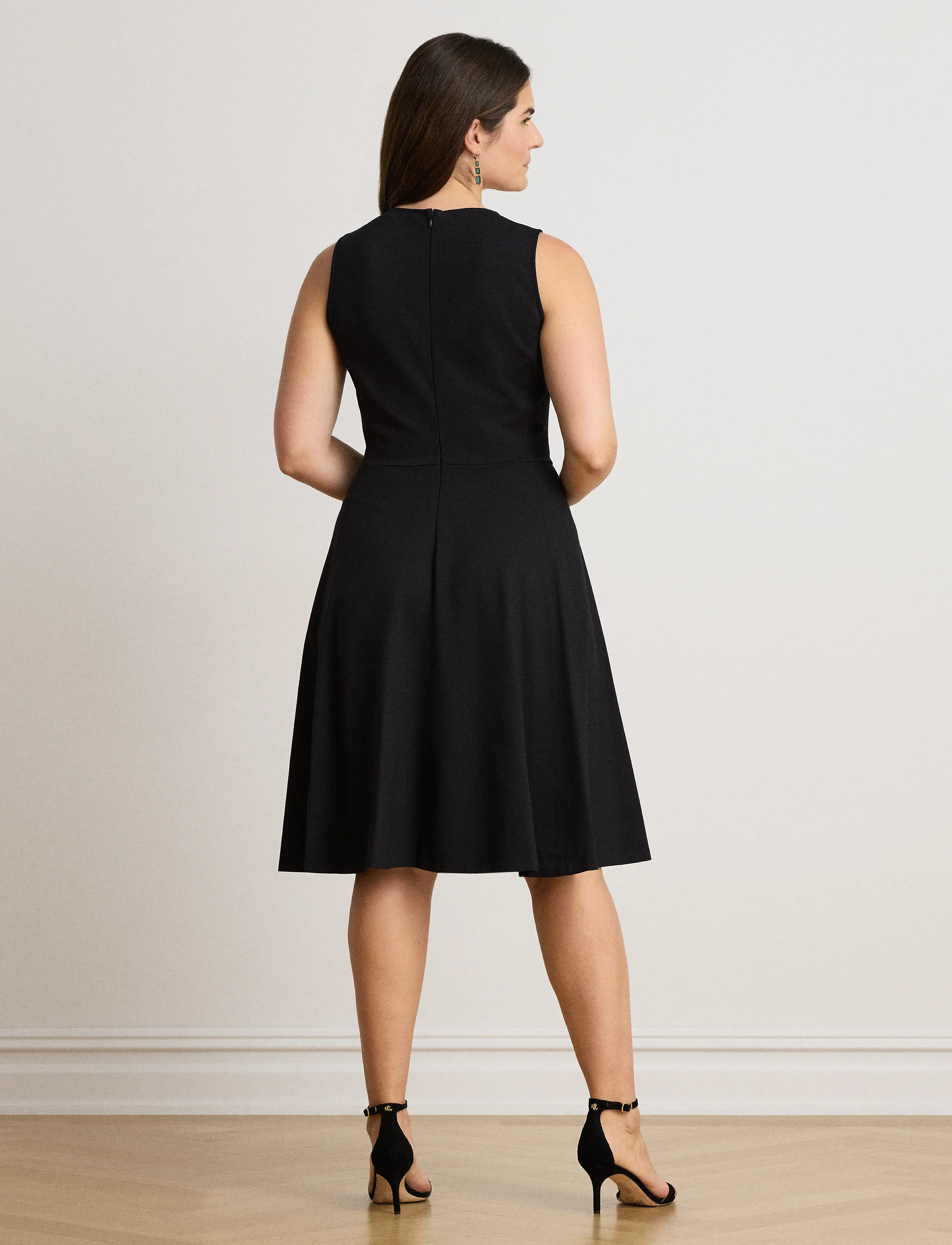 Lauren Ralph Lauren - Ponte Sleeveless Dress - midikleidid - black - 3