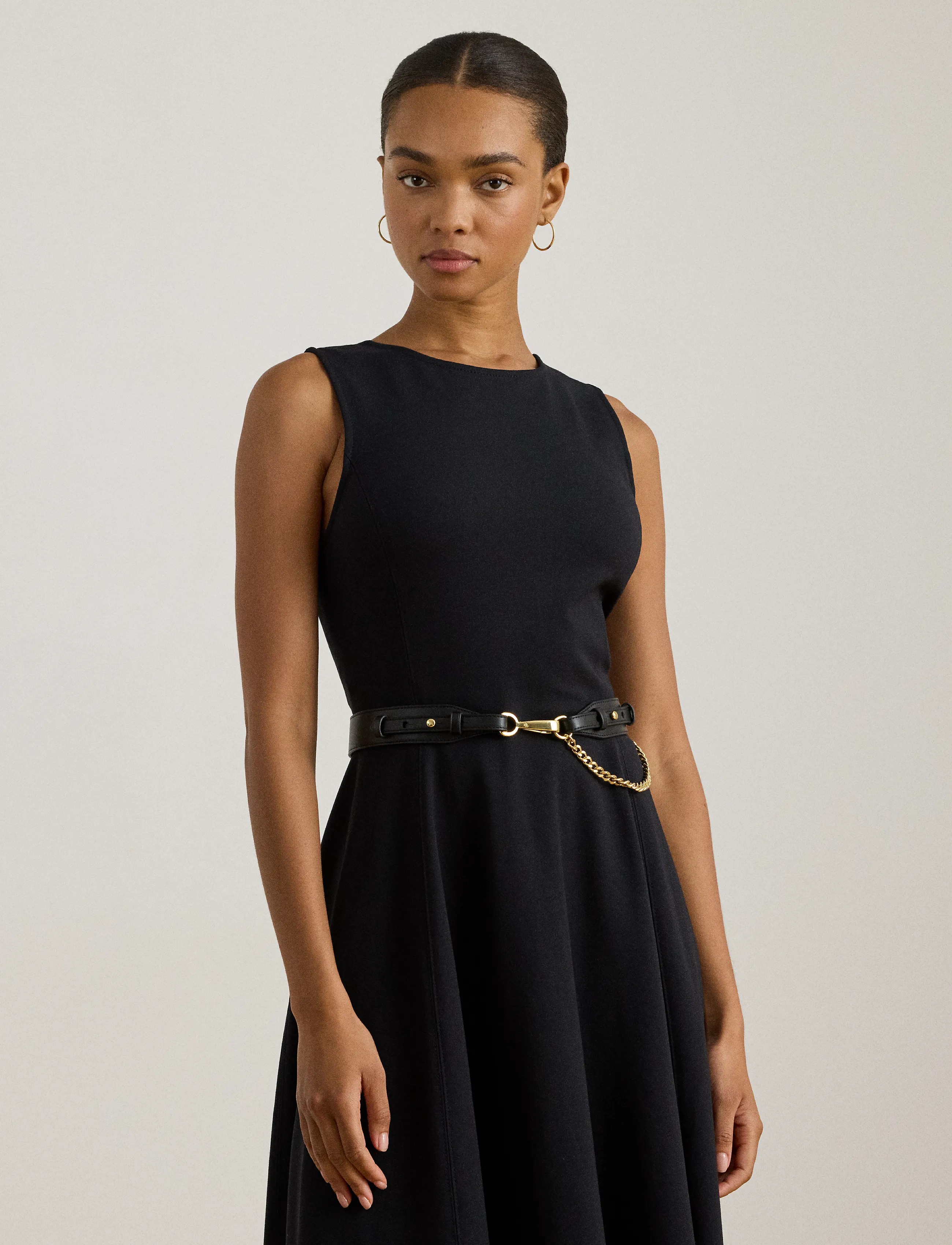 Lauren Ralph Lauren - Ponte Sleeveless Dress - midikleidid - black - 4