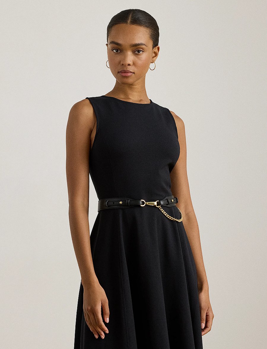 Lauren Ralph Lauren - Ponte Sleeveless Dress - midikleider - black - 4