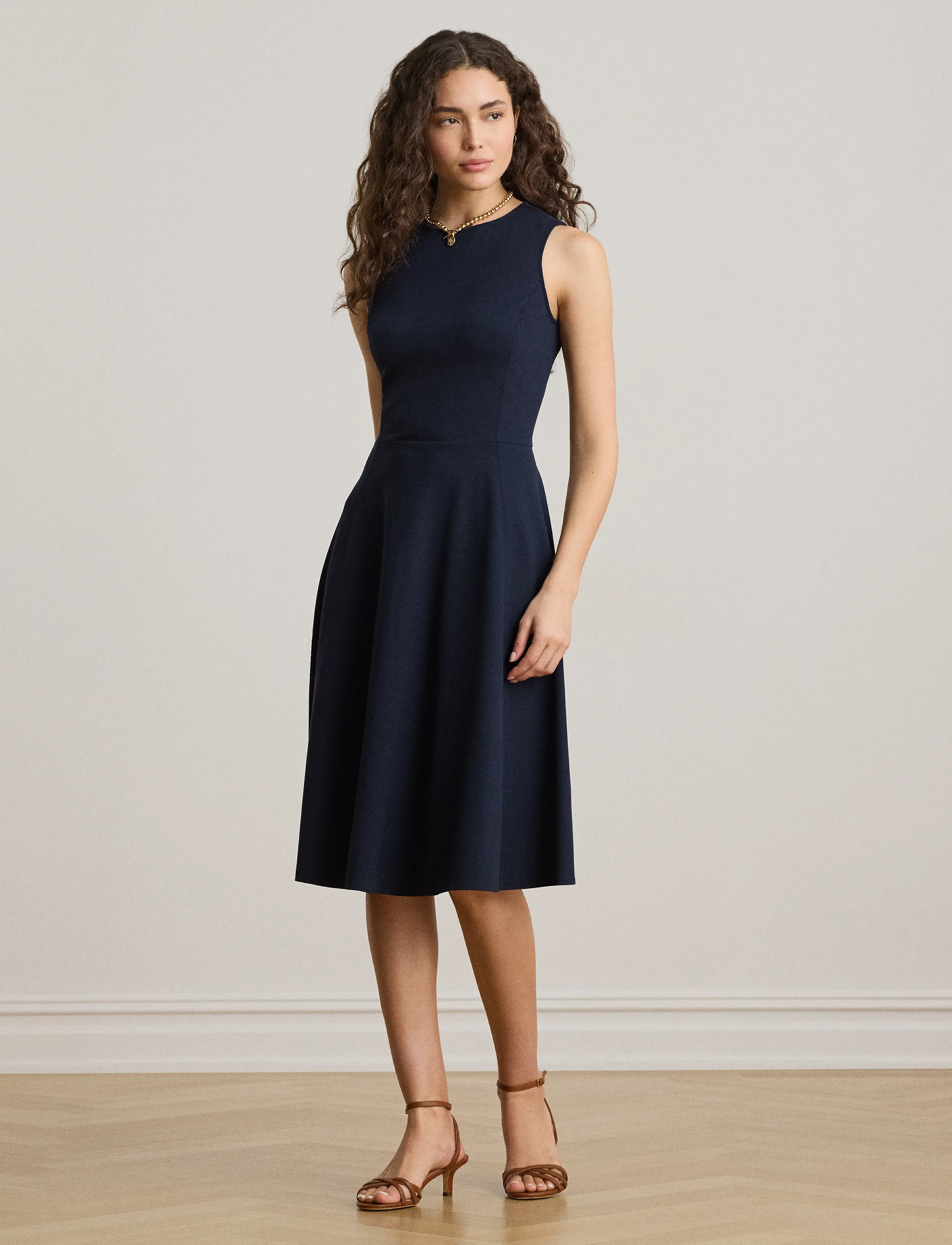 Lauren Ralph Ponte Sleeveless Dress, 44, Dresses, Marineblau - Knee-length & Midi, Frauen