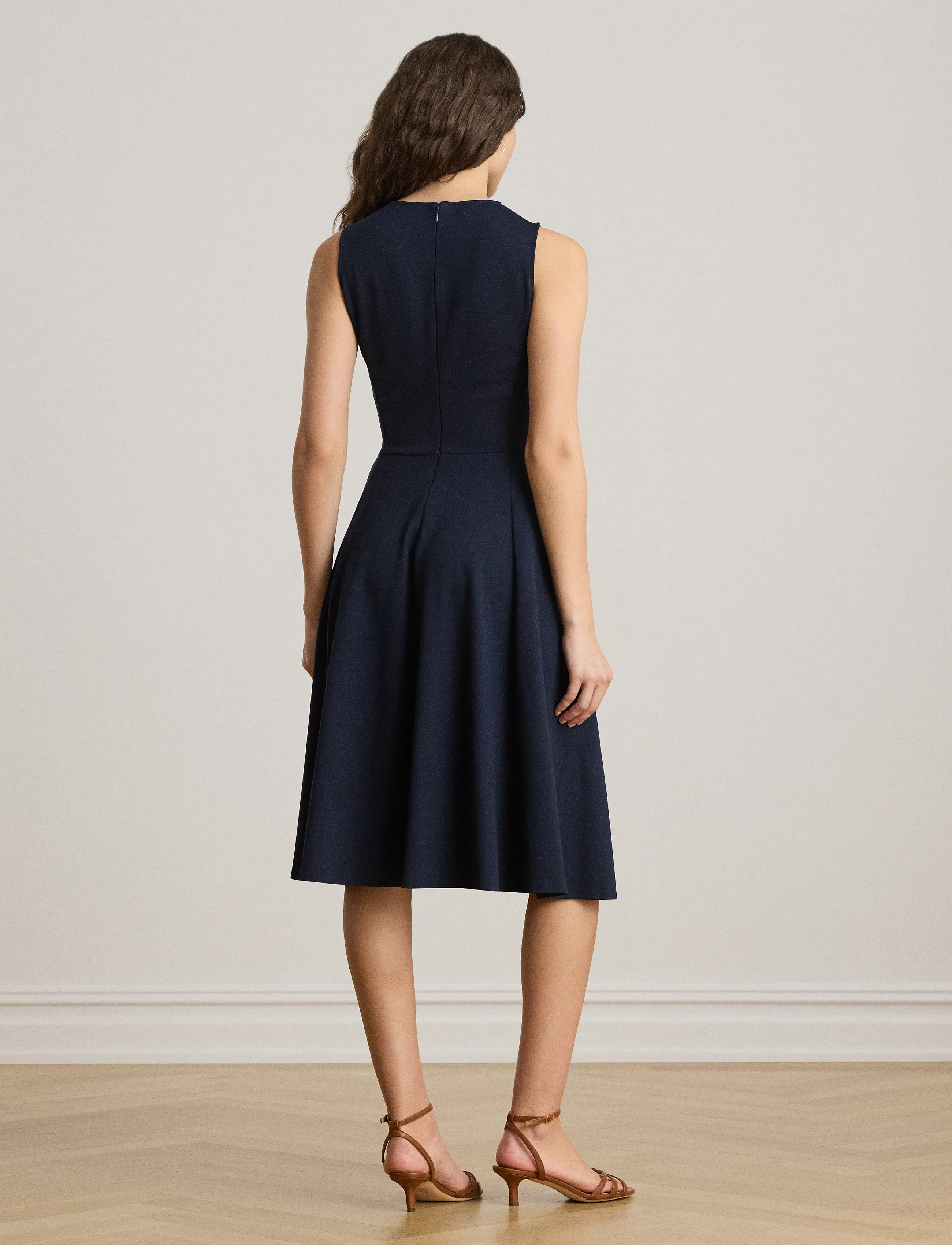 Lauren Ralph Lauren - Ponte Sleeveless Dress - midi kjoler - lauren navy - 2