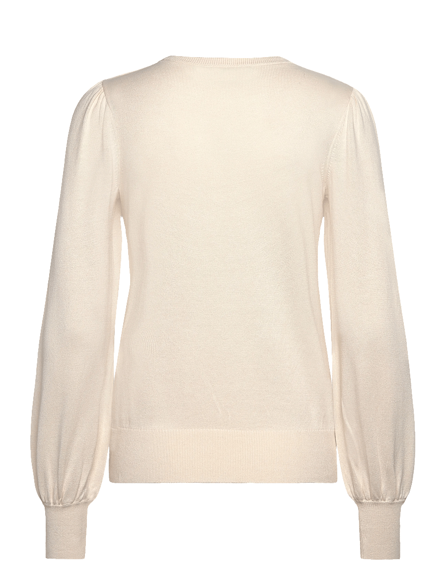 Lauren Ralph Lauren - Button-Trim Puff-Sleeve Sweater - mascarpone cream - 2