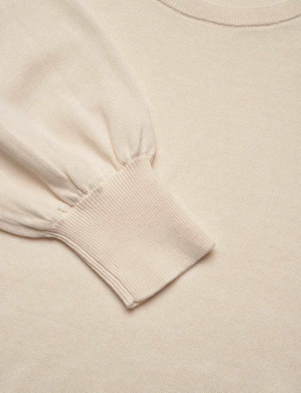 Lauren Ralph Lauren - Button-Trim Puff-Sleeve Sweater - langärmlige tops - mascarpone cream - 3