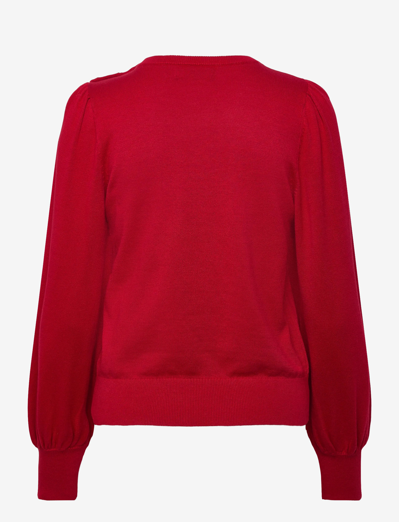 Lauren Ralph Lauren - Button-Trim Puff-Sleeve Sweater - trøjer - ralph red - 1