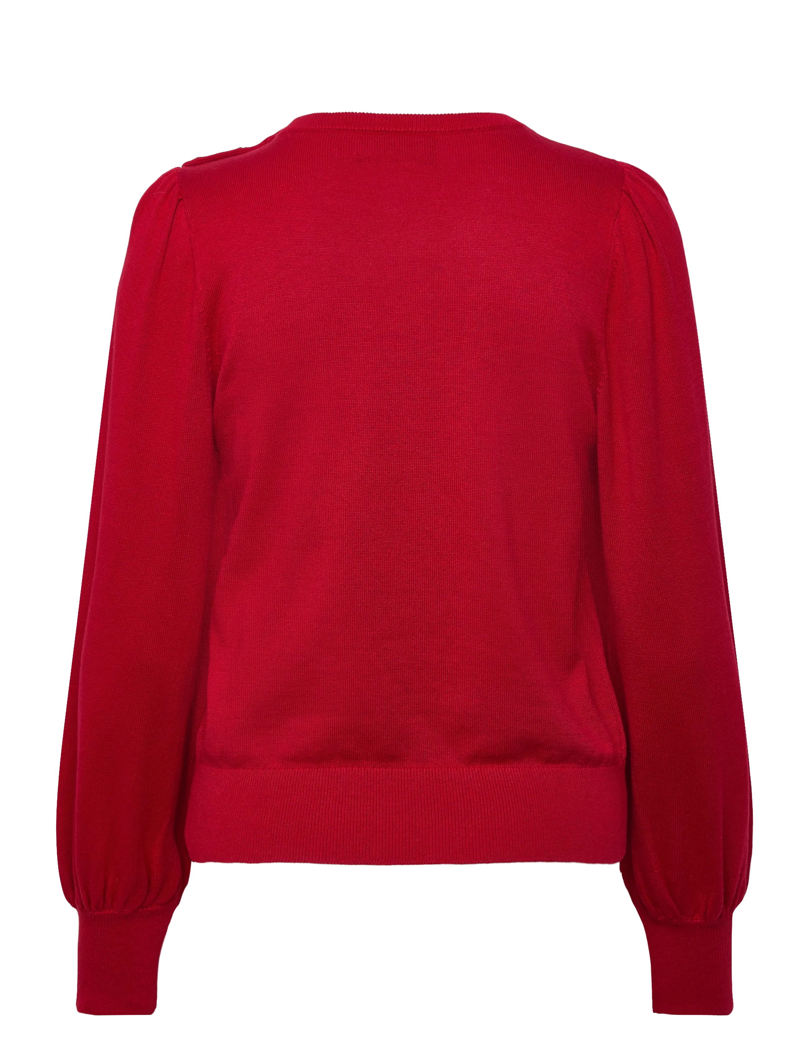 Lauren Ralph Lauren - Button-Trim Puff-Sleeve Sweater - langermede bluser - ralph red - 1