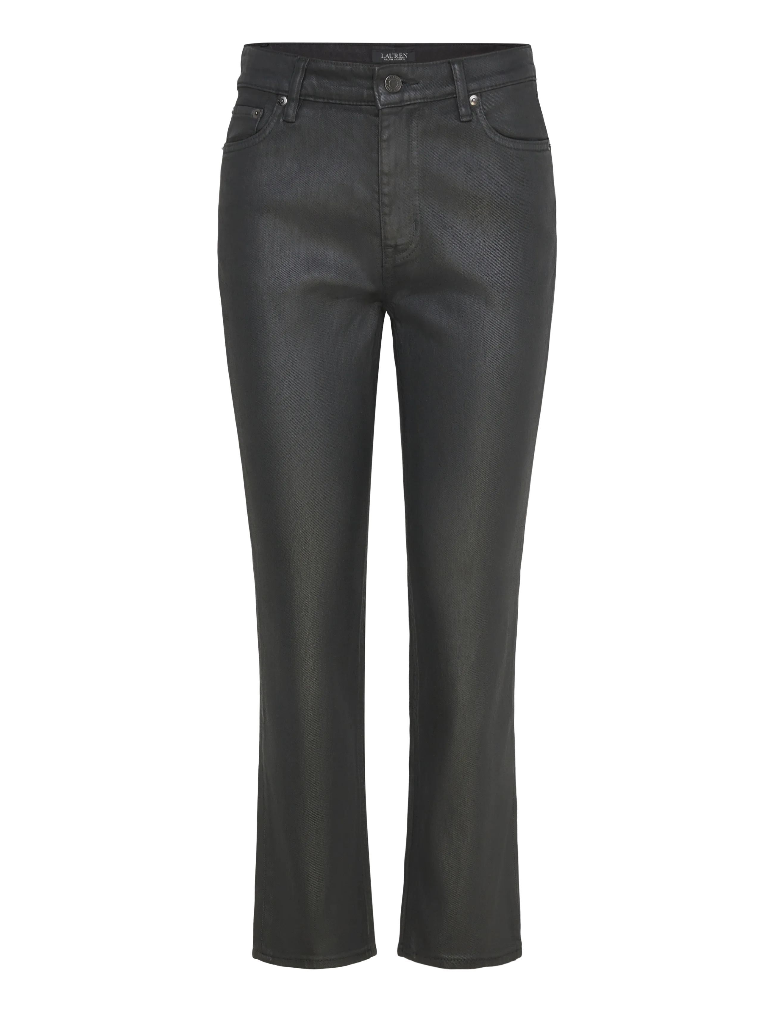 Lauren Ralph Lauren Coated High-Rise Straight Ankle Jean - Kleidung - BLACK / grey