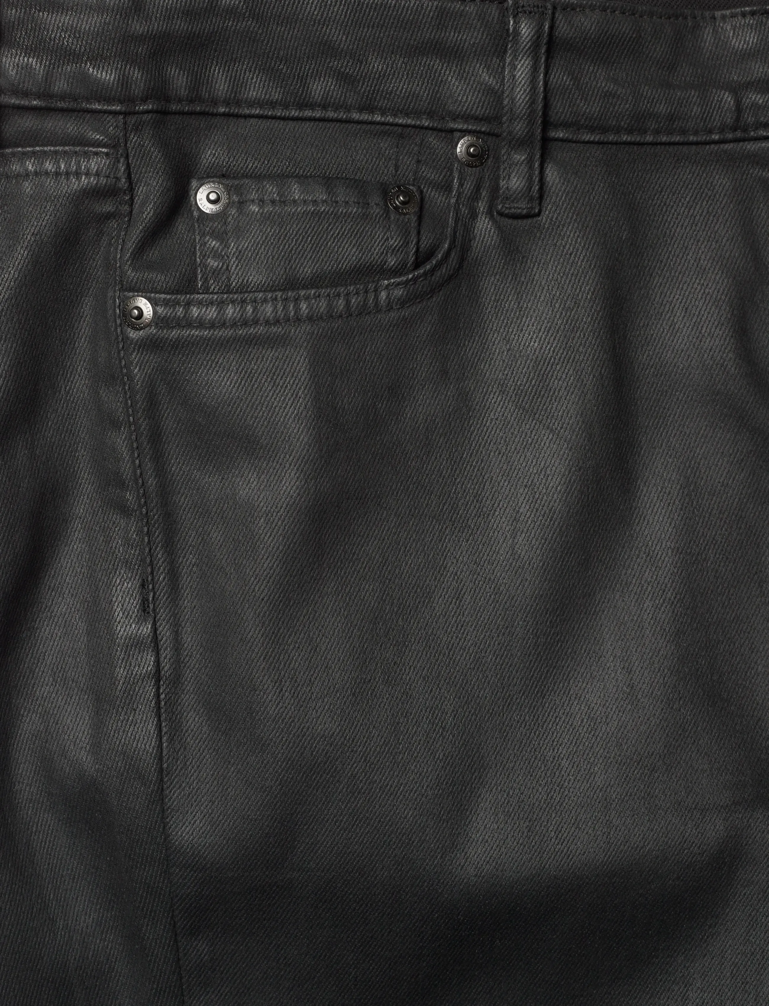 Lauren Ralph Lauren - Coated High-Rise Straight Ankle Jean - raka jeans - black - 2