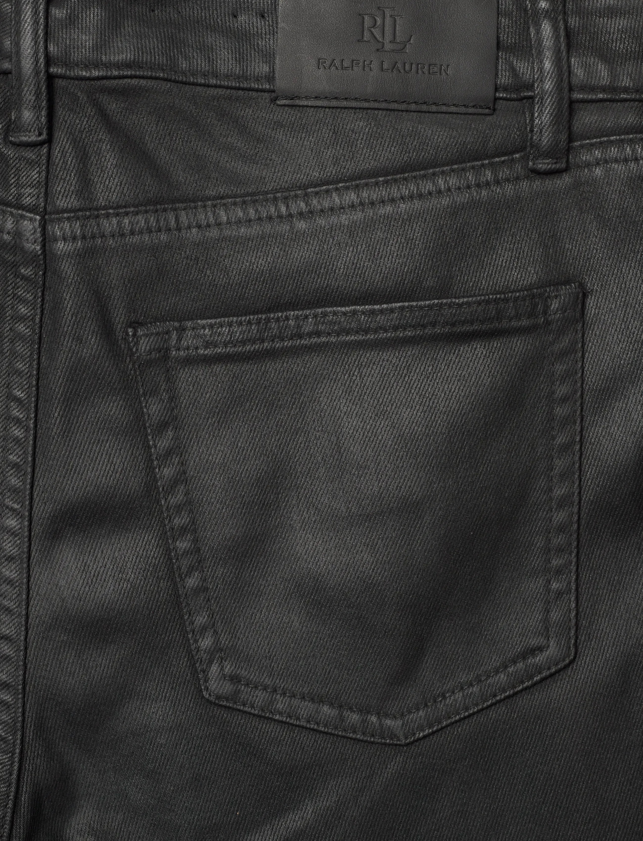 Lauren Ralph Lauren - Coated High-Rise Straight Ankle Jean - raka jeans - black - 4