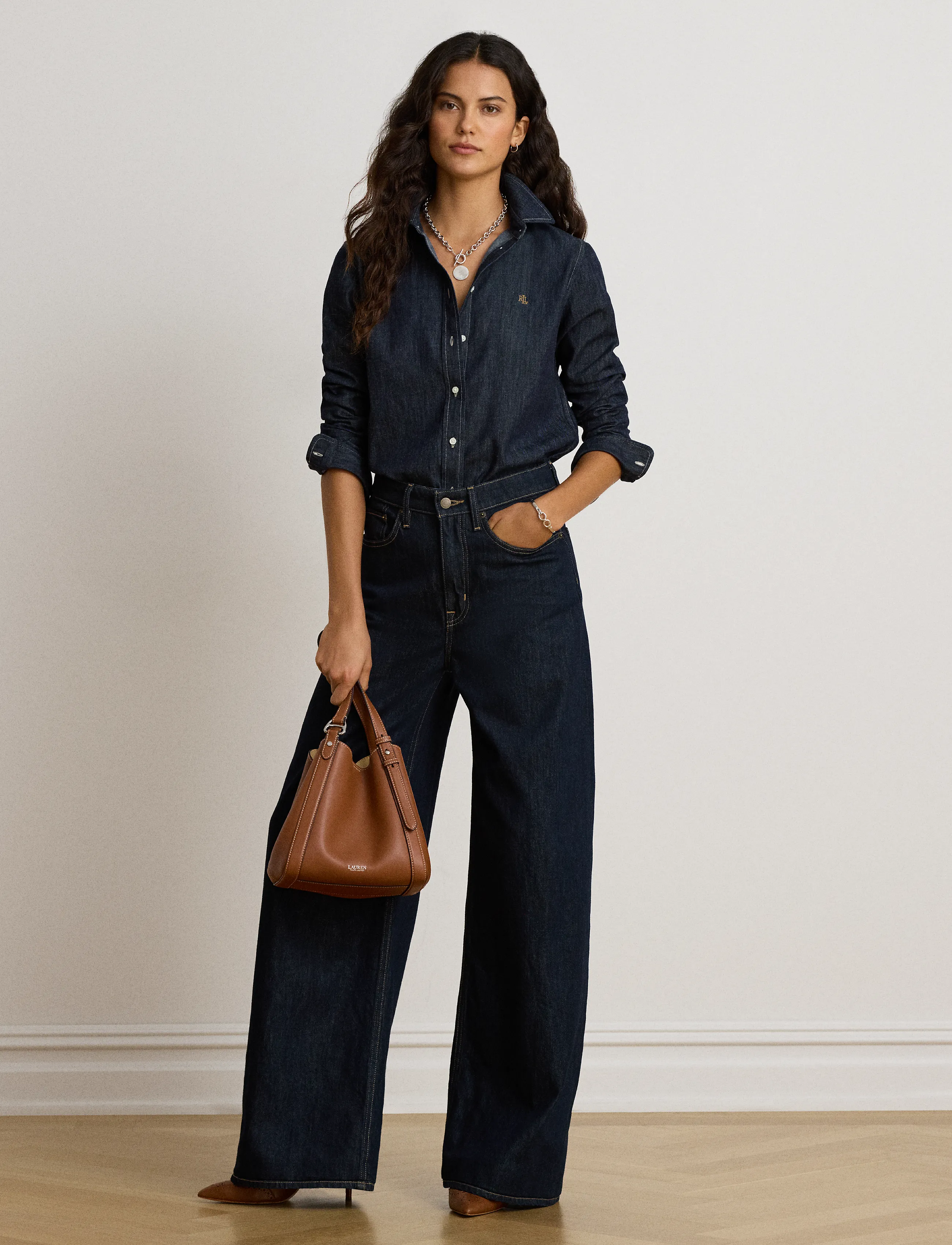 Lauren Ralph Lauren Classic Fit Denim Shirt - Lauren Ralph Lauren - RINSE WASH / navy