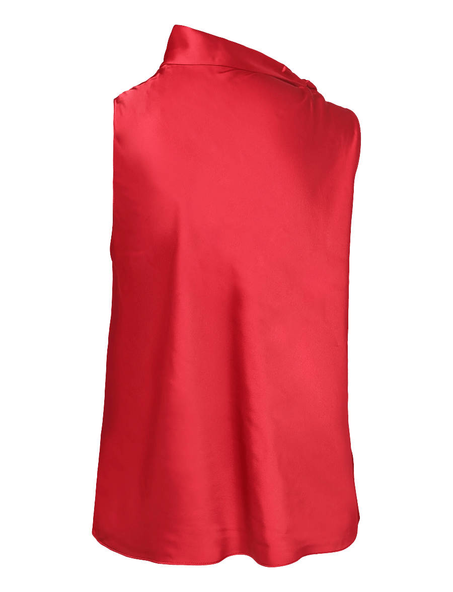 Lauren Ralph Lauren - Tie-Neck Charmeuse Sleeveless Blouse - Ærmeløse bluser - ralph red - 3