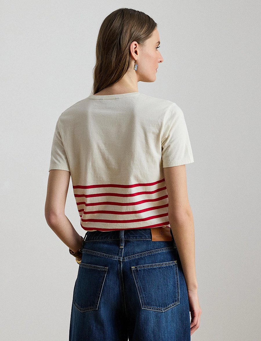 Lauren Ralph Lauren - COTTON JERSEY-KNT-T-SHIRT - neulepuserot - mascarpone cream - 3