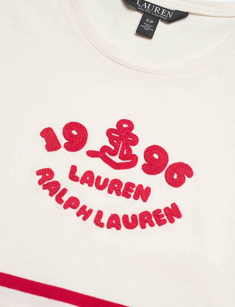 Lauren Ralph Lauren - COTTON JERSEY-KNT-T-SHIRT - neulepuserot - mascarpone cream - 4