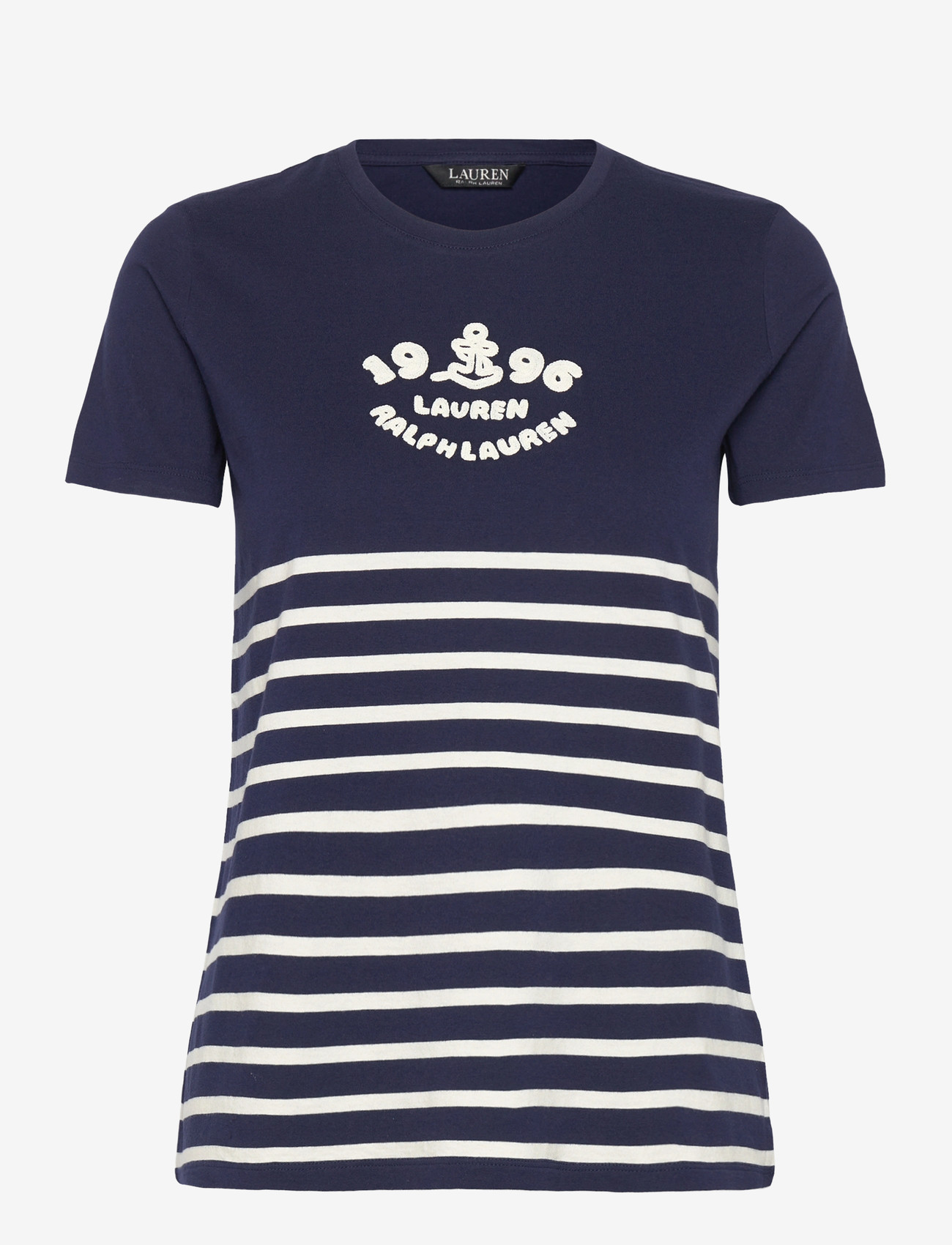 Lauren Ralph Lauren - COTTON JERSEY-KNT-T-SHIRT - t-shirts - refined navy/masc - 0