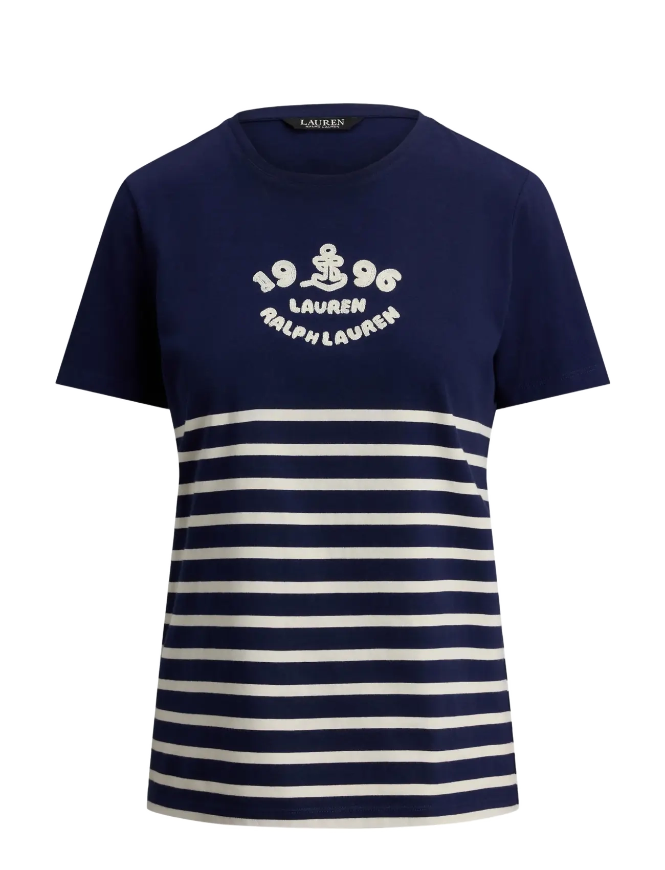 Lauren Ralph Lauren COTTON JERSEY-KNT-T-SHIRT - Strickmode - REFINED NAVY/MASC / navy