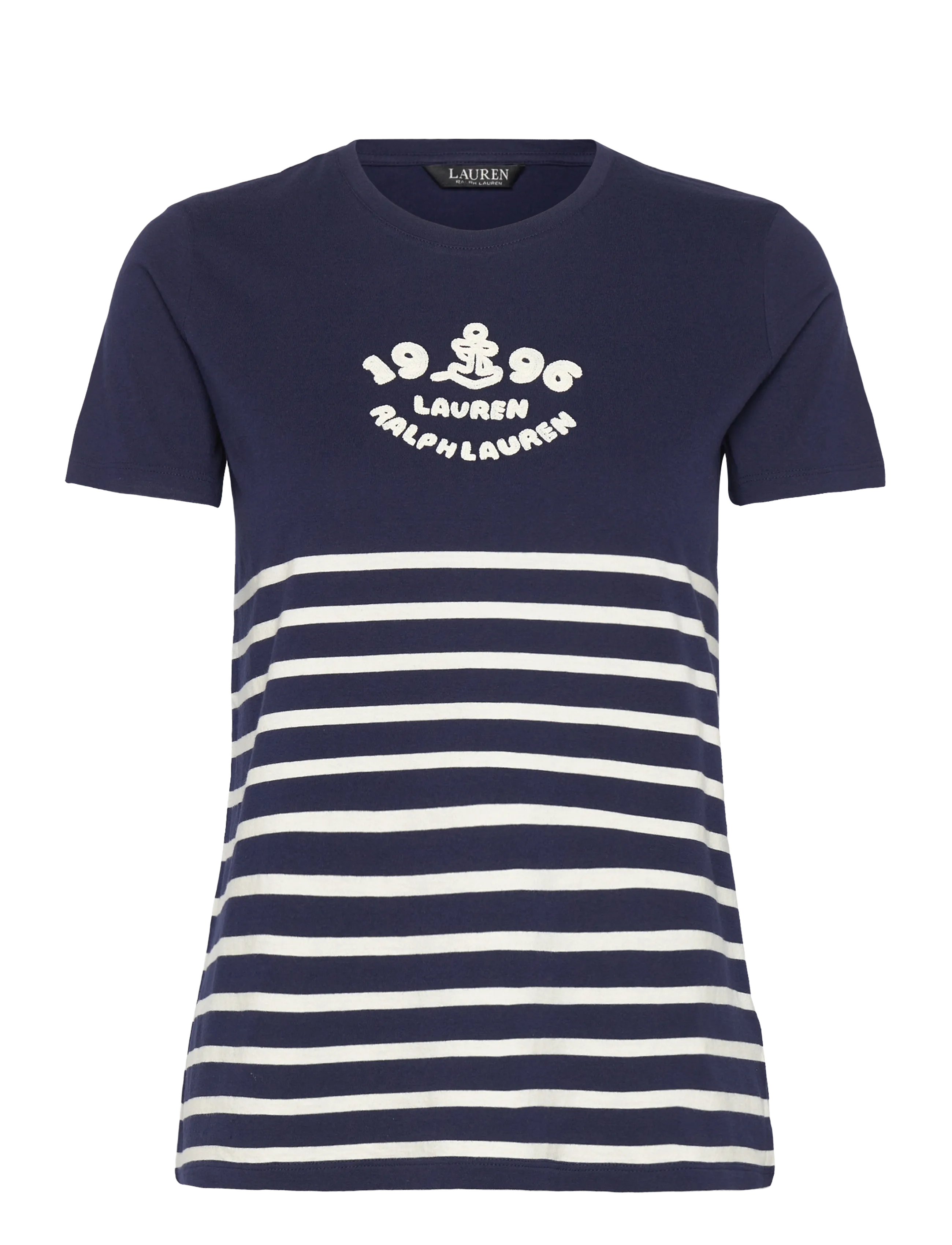 Lauren Ralph Lauren COTTON JERSEY-KNT-T-SHIRT - Ralph Lauren - REFINED NAVY/MASC / navy