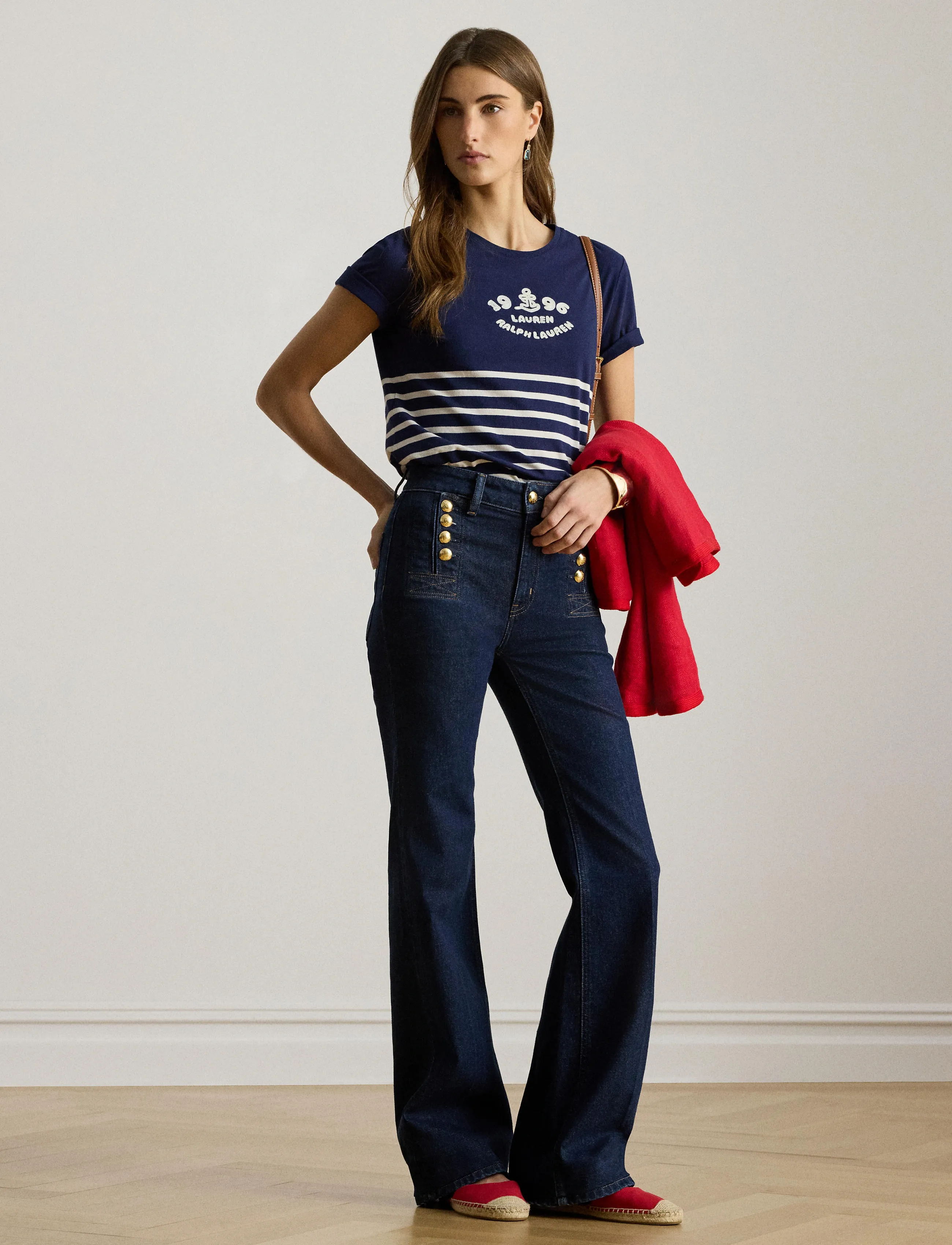 Lauren Ralph Lauren COTTON JERSEY-KNT-T-SHIRT - Tøj - REFINED NAVY/MASC / navy