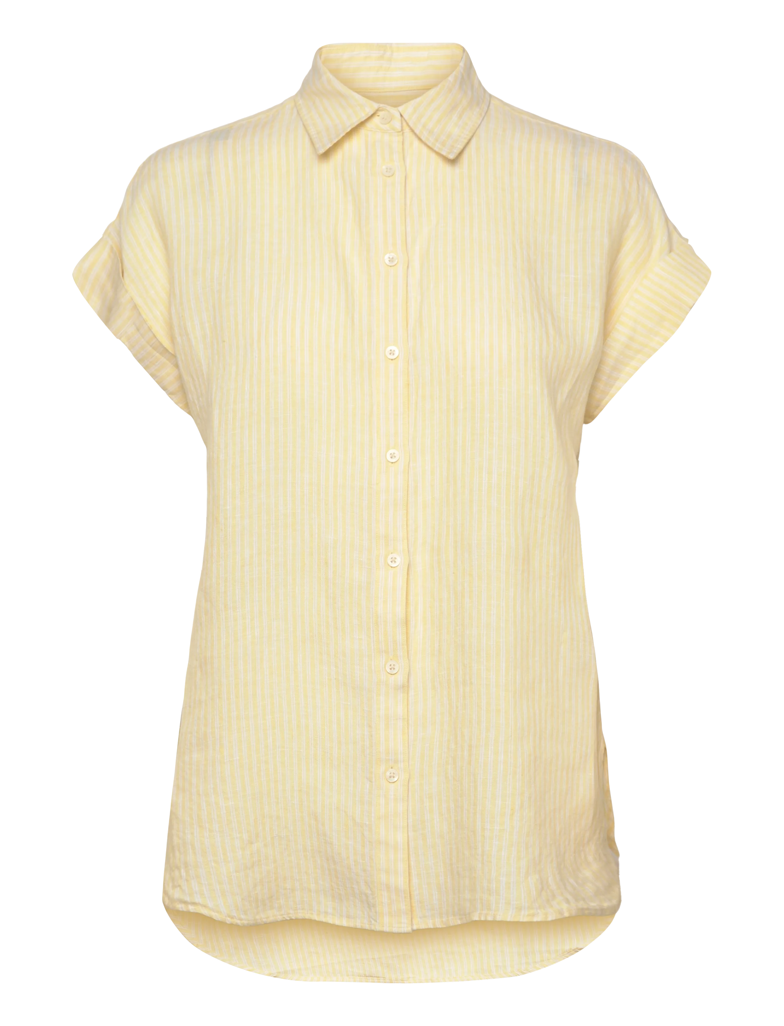 LAUREN RALPH LAUREN Tissue Linen-Wvn-Shirt Gelb - XS - Damen