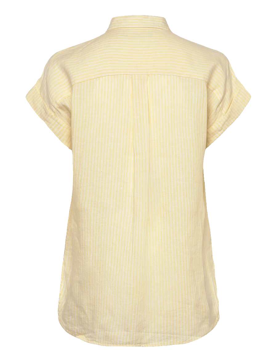 Lauren Ralph Lauren - TISSUE LINEN-WVN-SHIRT - leinenhemden - yellow/white - 2