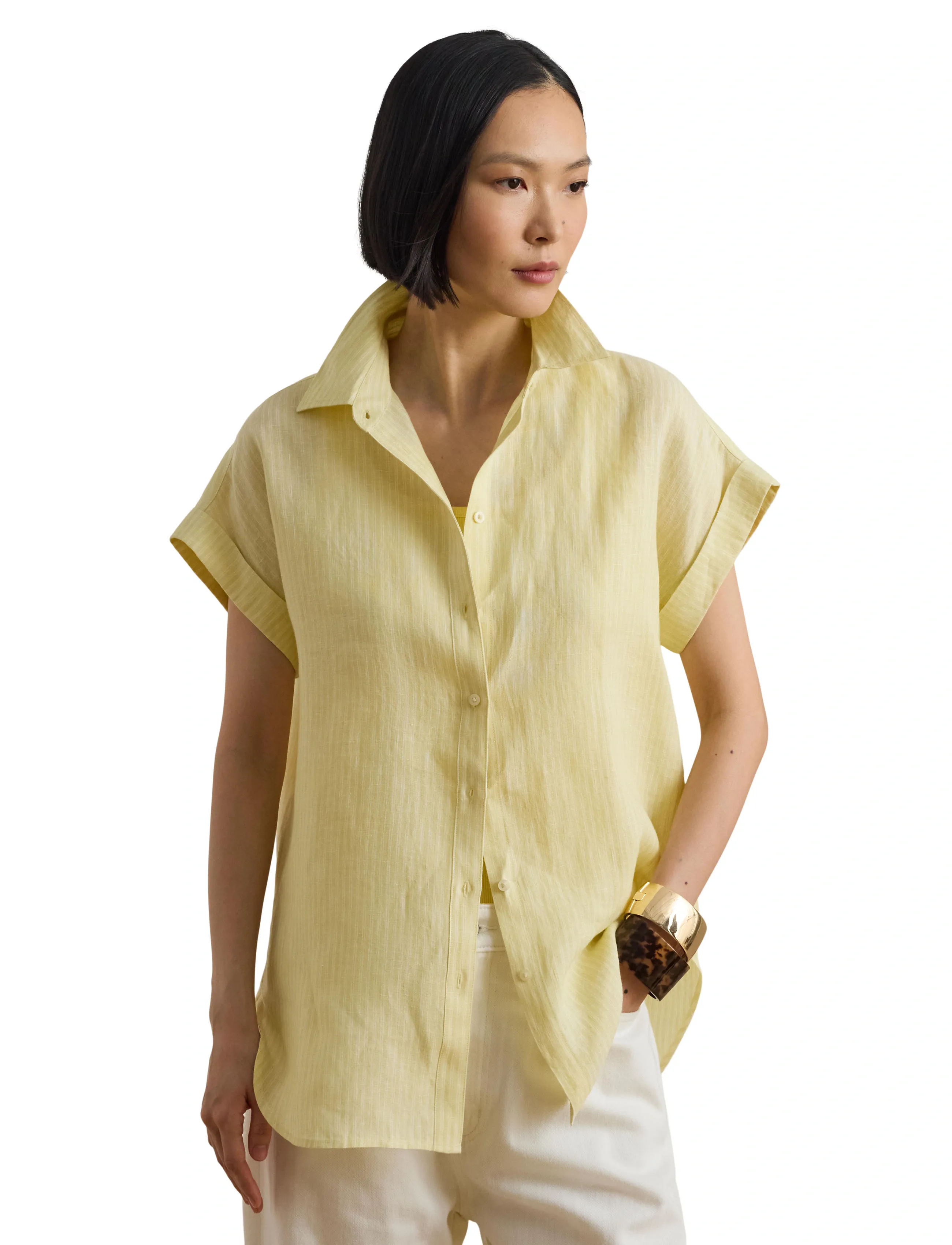 Lauren Ralph Lauren Tissue Linen-Wvn-Shirt skjortor dam – bild 5