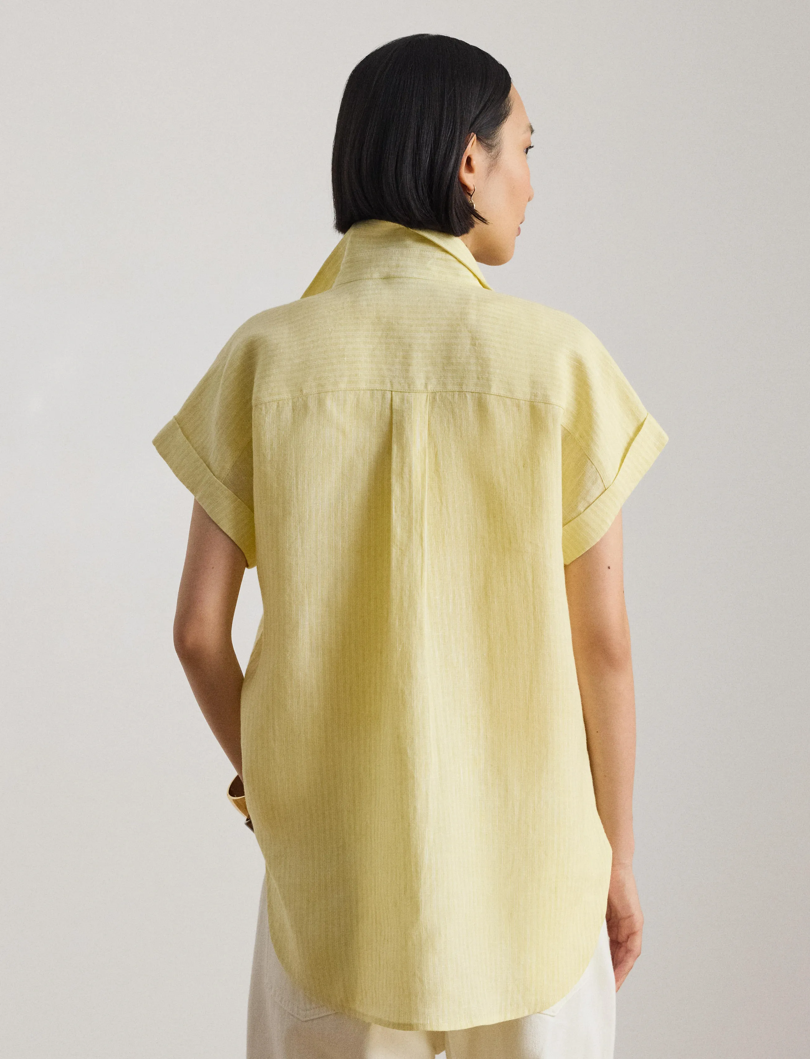 Lauren Ralph Lauren TISSUE LINEN-WVN-SHIRT - Lauren Ralph Lauren - YELLOW/WHITE / yellow