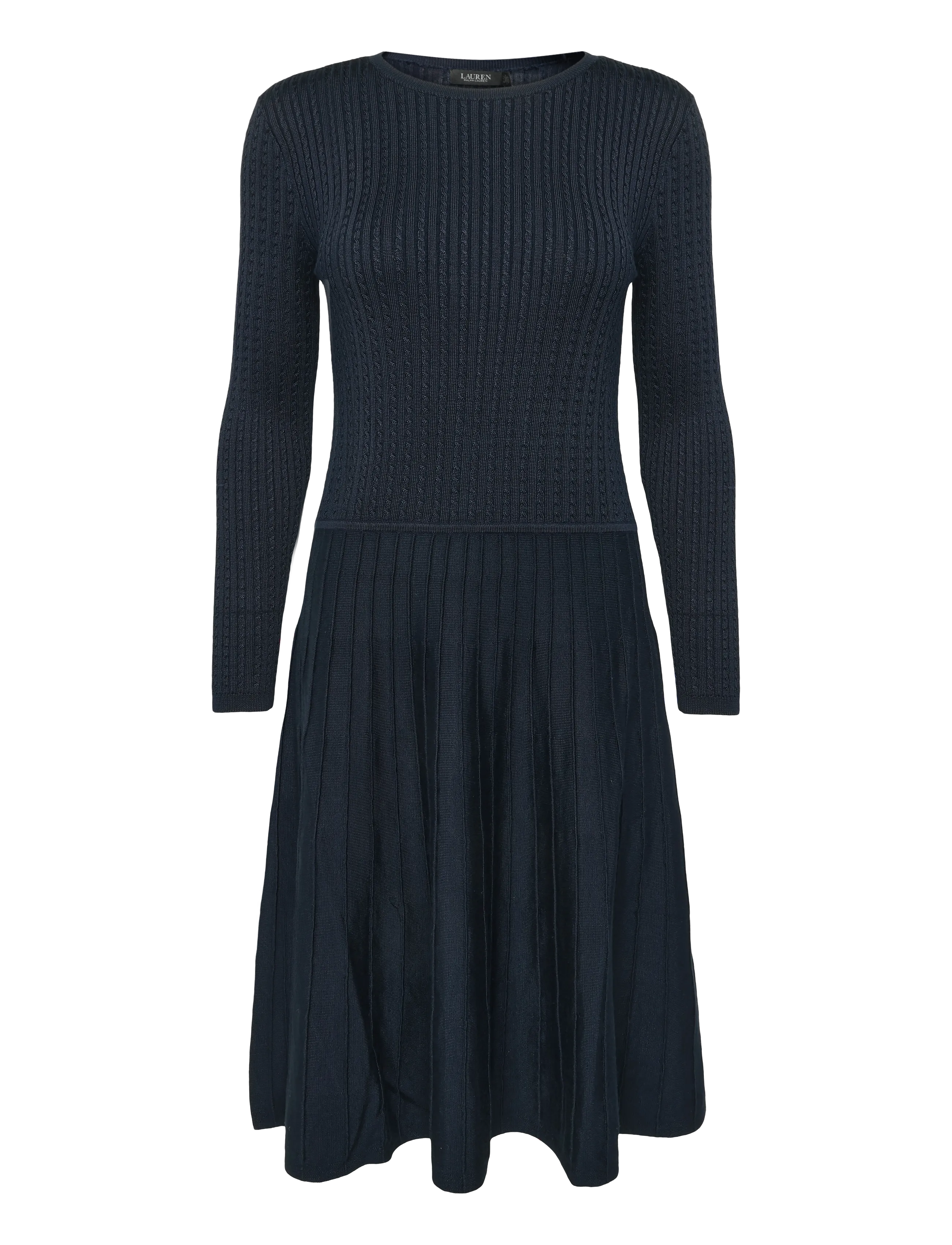 Lauren Ralph Lauren - BR RAYON PL CTN/NYL-SWTR-DRESSES - strickkleider - lauren navy - 1