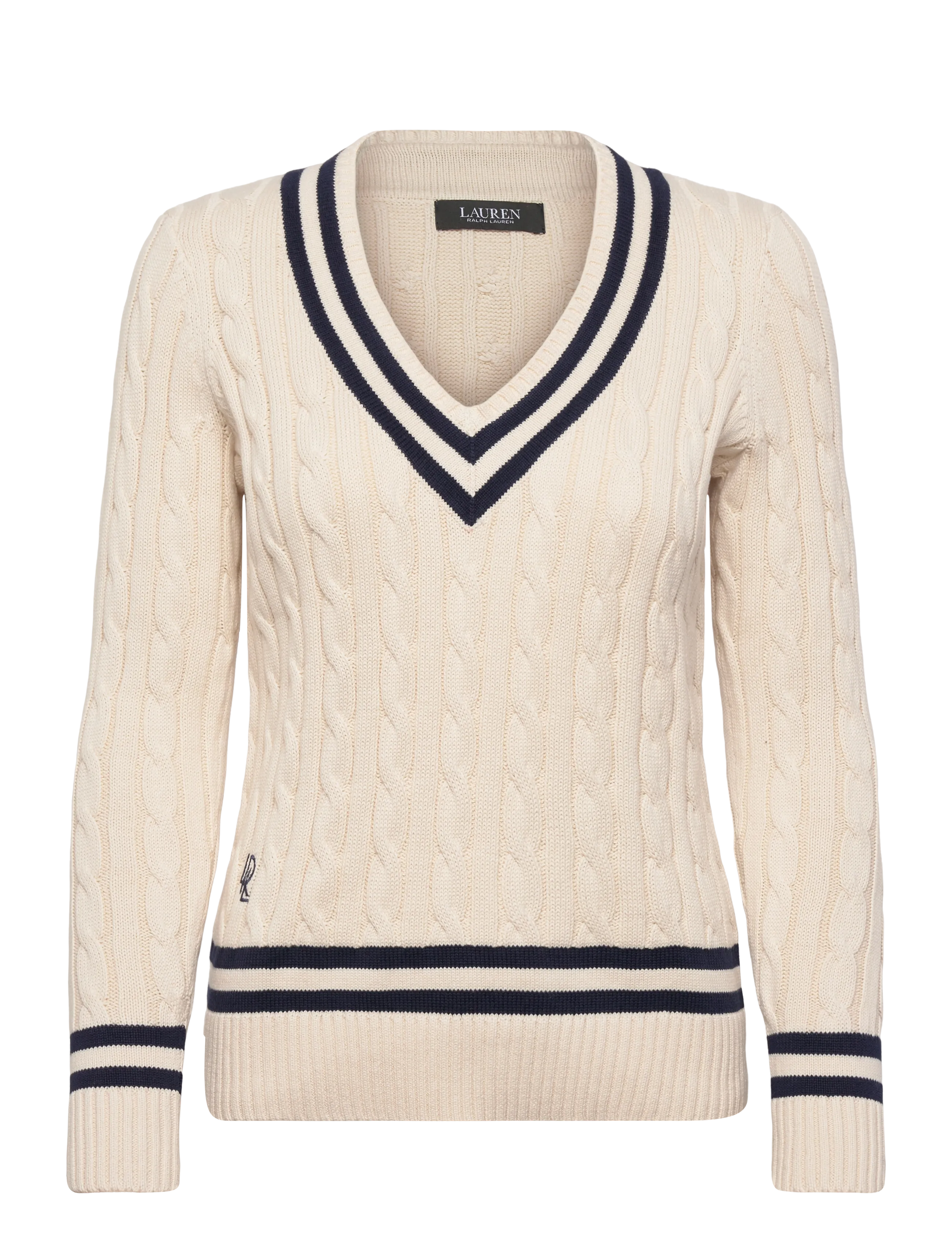 Lauren Ralph Lauren GASSED COTTON-SWEATER-PULLOVER - Kleidung - MASCARPONE CREAM / cream