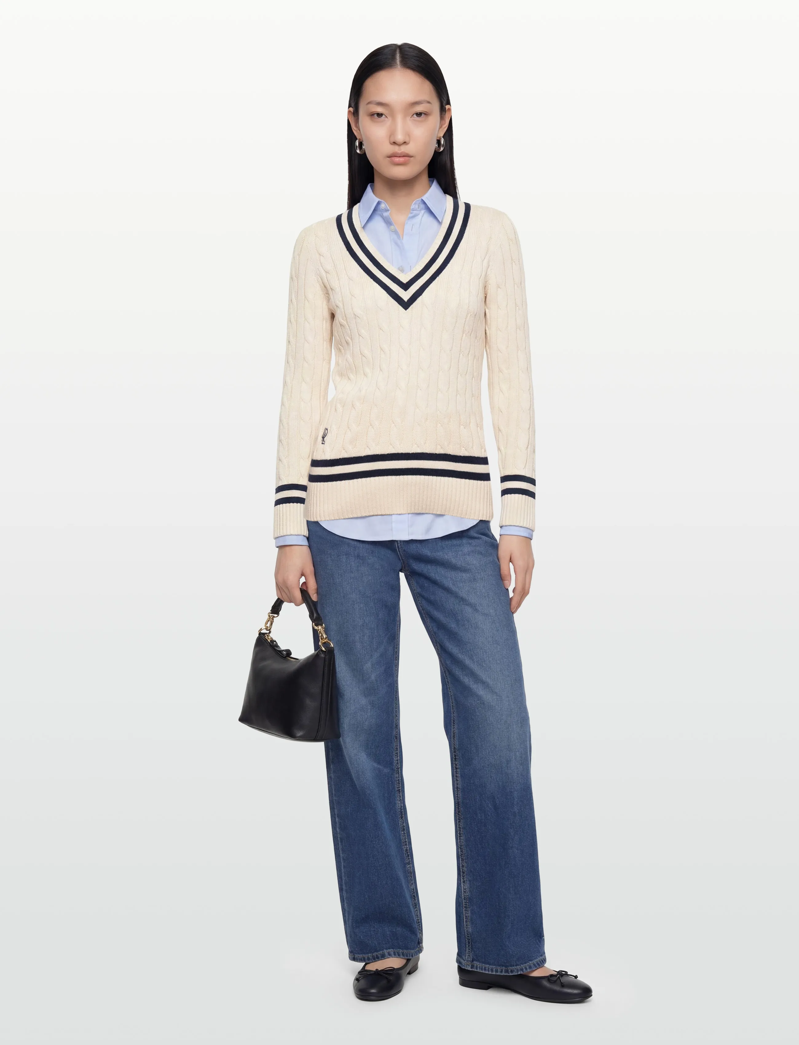 Lauren Ralph Lauren GASSED COTTON-SWEATER-PULLOVER - Strickmode - MASCARPONE CREAM / cream