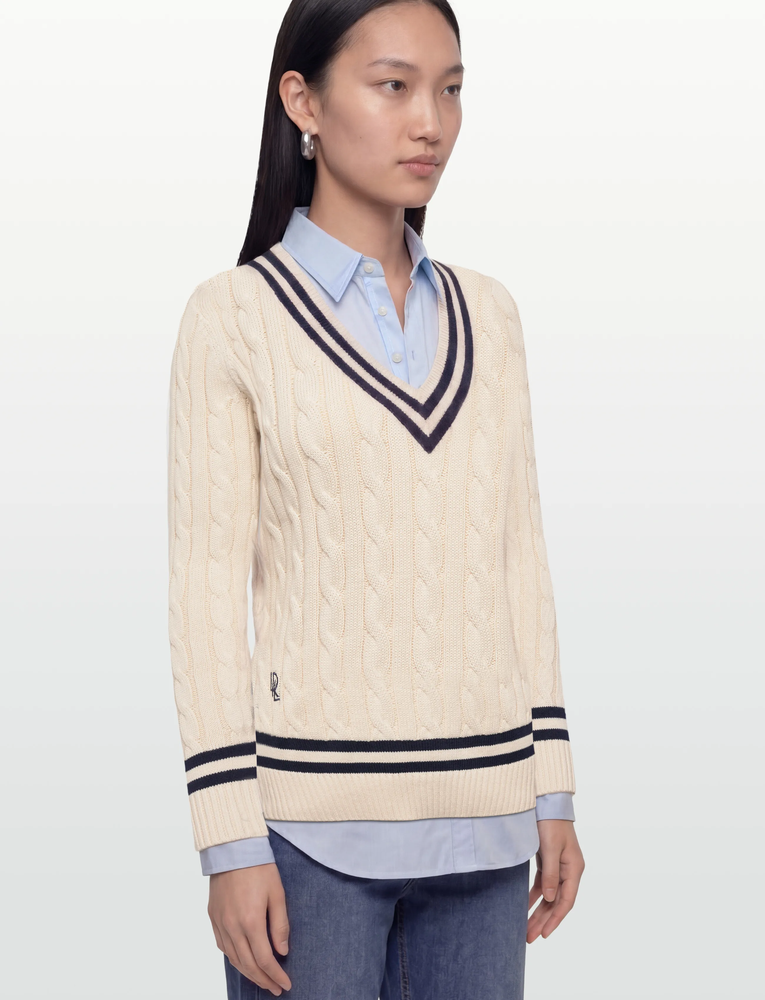 Lauren Ralph Lauren - GASSED COTTON-SWEATER-PULLOVER - striktrøjer - mascarpone cream - 3