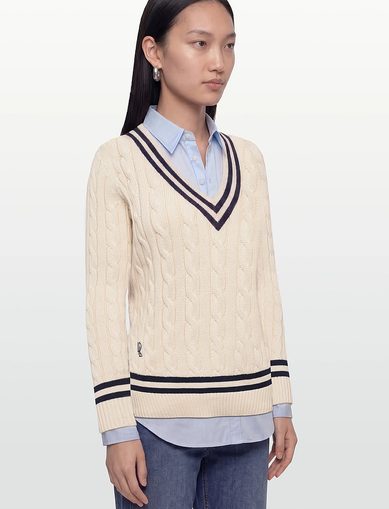 Lauren Ralph Lauren - GASSED COTTON-SWEATER-PULLOVER - pullover - mascarpone cream - 3