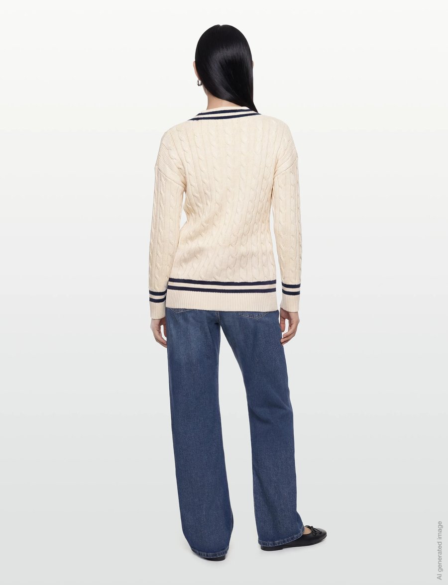 Lauren Ralph Lauren - GASSED COTTON-SWEATER-PULLOVER - pullover - mascarpone cream - 4