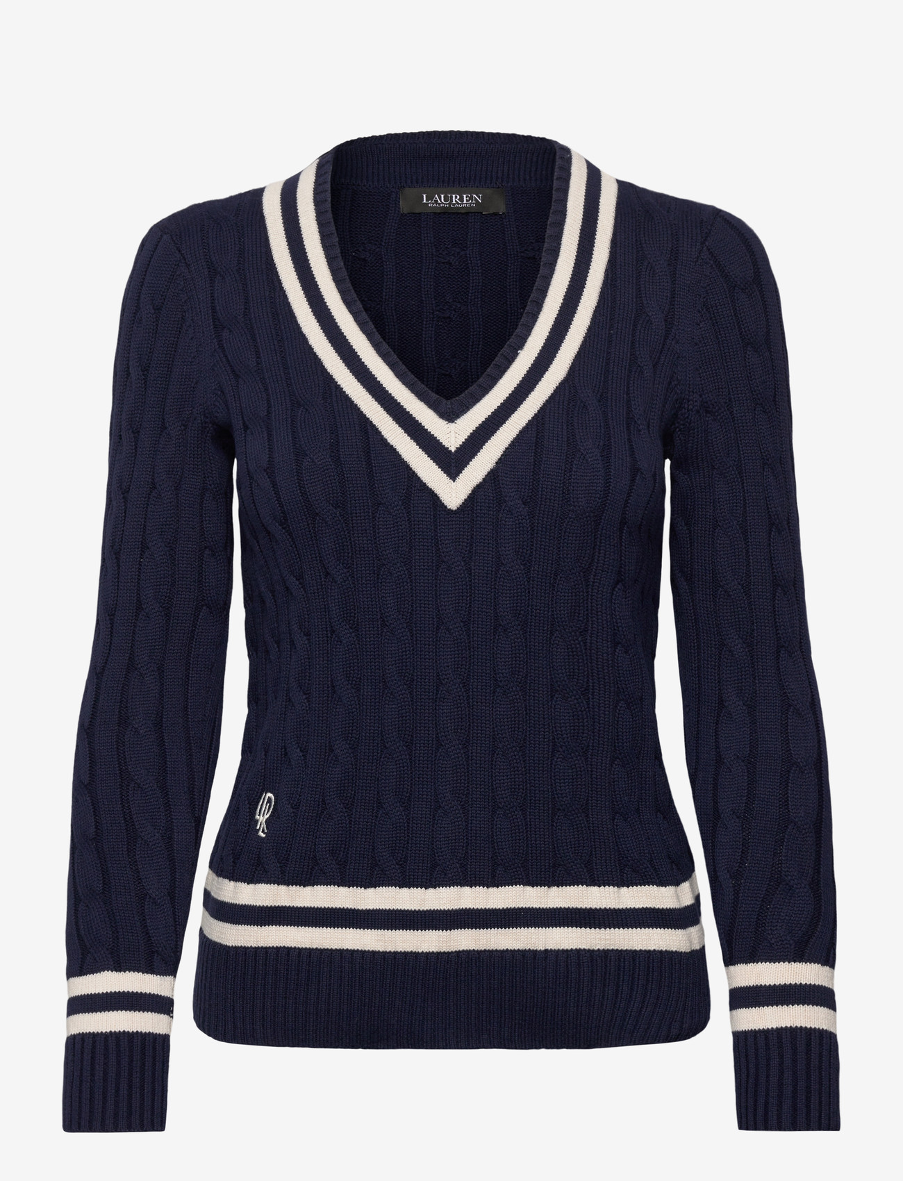 Lauren Ralph Lauren - GASSED COTTON-SWEATER-PULLOVER - stickade tröjor - refined navy/masc - 0