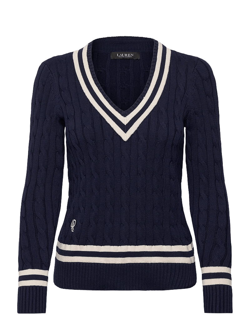 Lauren Ralph Lauren - GASSED COTTON-SWEATER-PULLOVER - stickade tröjor - refined navy/masc - 0