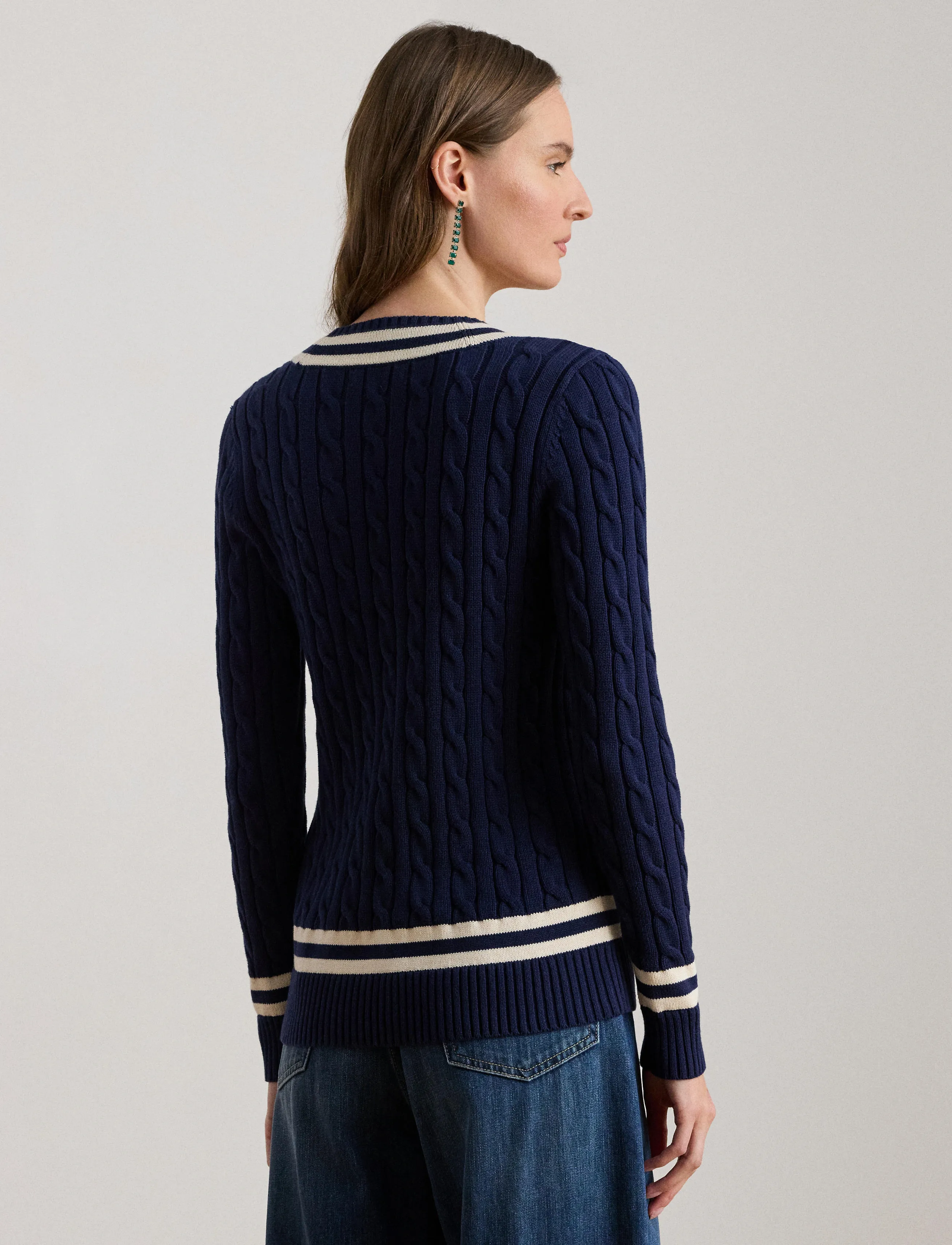 Lauren Ralph Lauren - GASSED COTTON-SWEATER-PULLOVER - pullover - refined navy/masc - 3