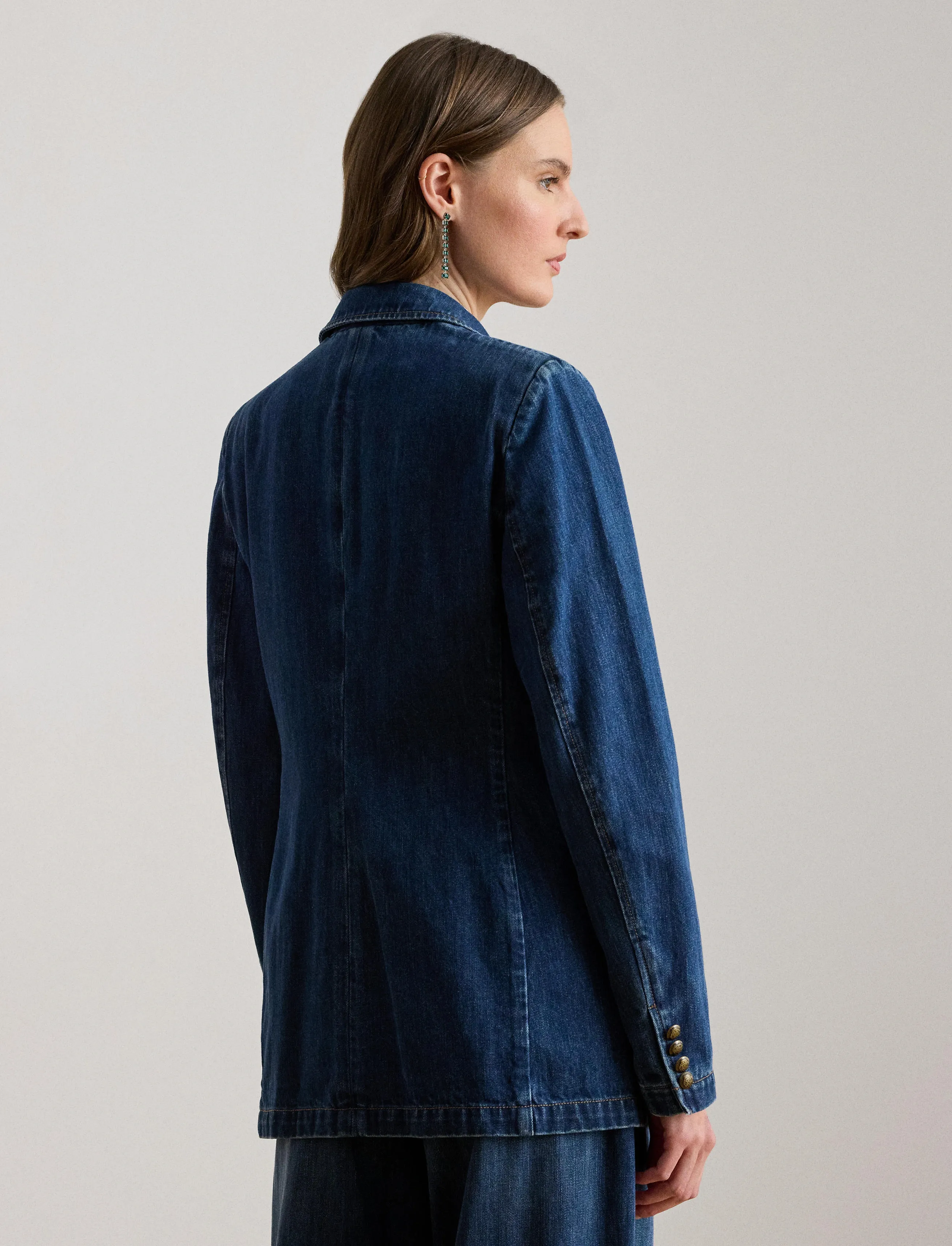 Lauren Ralph 3X1 Rigid Denim-Wvn-Blazer/Sport Co, 40, Blazer, Blau - Double Breasted Frauen