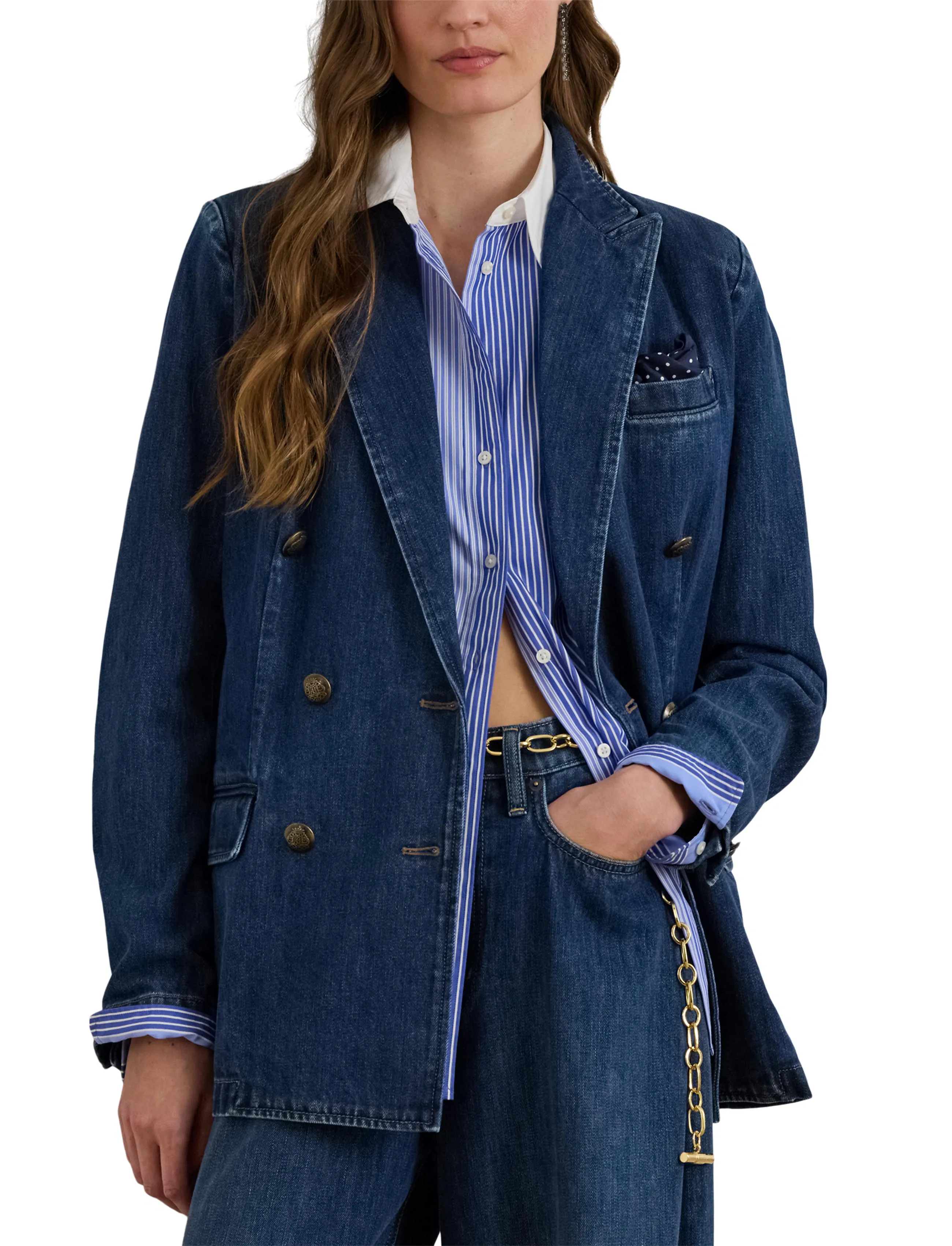 Lauren Ralph Lauren 3X1 Rigid Denim-Wvn-Blazer/Sport Co kavajer & blazers dam – bild 7