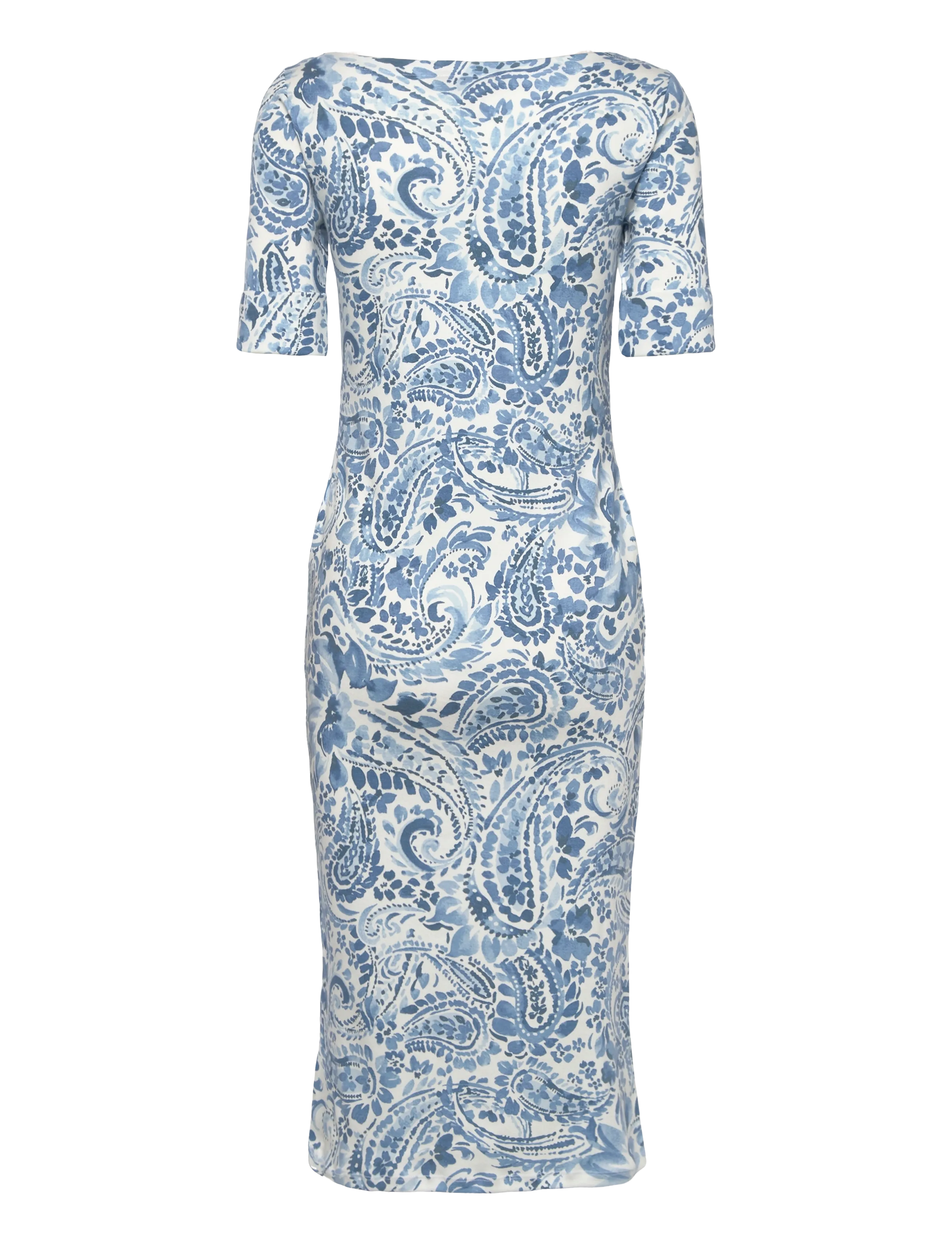 Lauren Ralph Lauren - REFINED STR 1X1 RIB-KNT-DRESSES - t-shirtkjoler - white/blue - 2