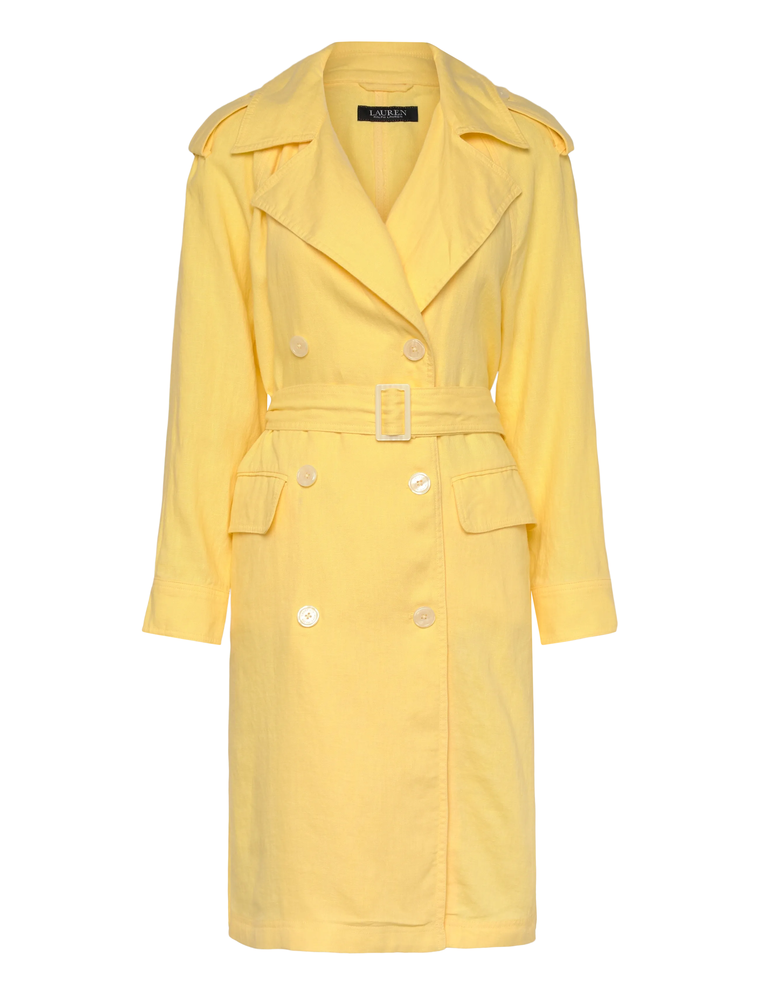 Lauren Ralph Lauren - CLASSIC LINEN-WVN-COAT - trenchcoats - lemon sorbet - 1