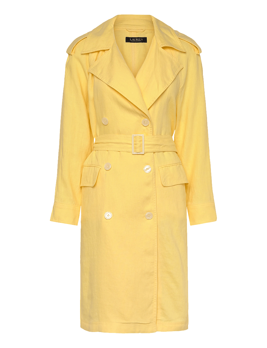 Lauren Ralph Lauren - CLASSIC LINEN-WVN-COAT - trenchcoats - lemon sorbet - 1