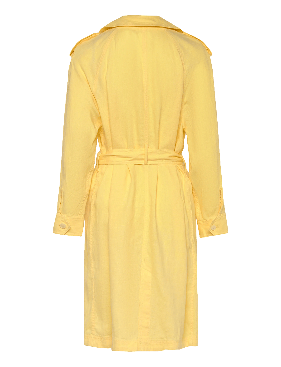 Lauren Ralph Lauren - CLASSIC LINEN-WVN-COAT - trenchcoats - lemon sorbet - 2