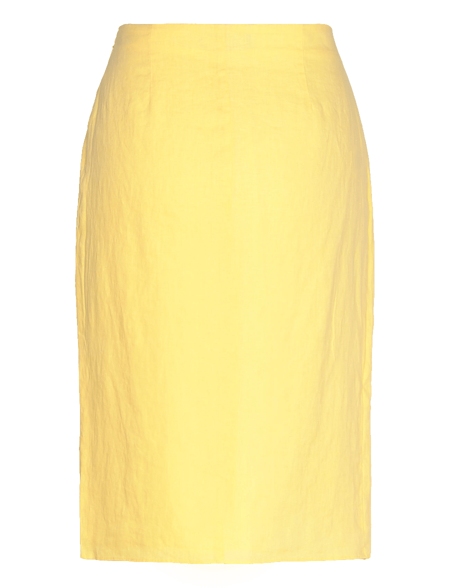 Lauren Ralph Lauren - SOFT DRAPEY LINEN-WVN-SKIRT - midi-röcke - lemon sorbet - 2