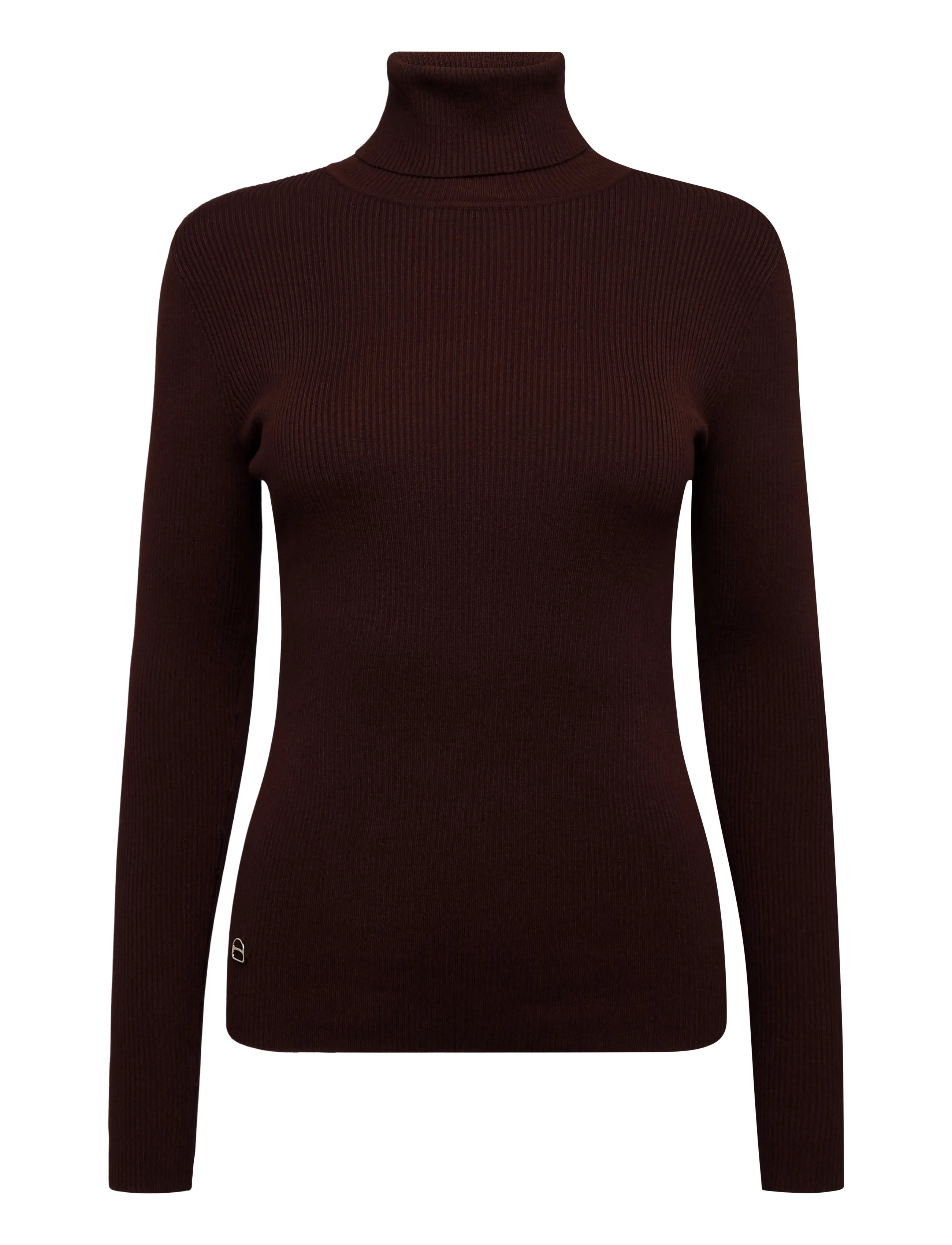 Lauren Ralph Lauren Cotton-Blend Ribbed Turtleneck - Everyday Style - DARK GARNET / burgundy