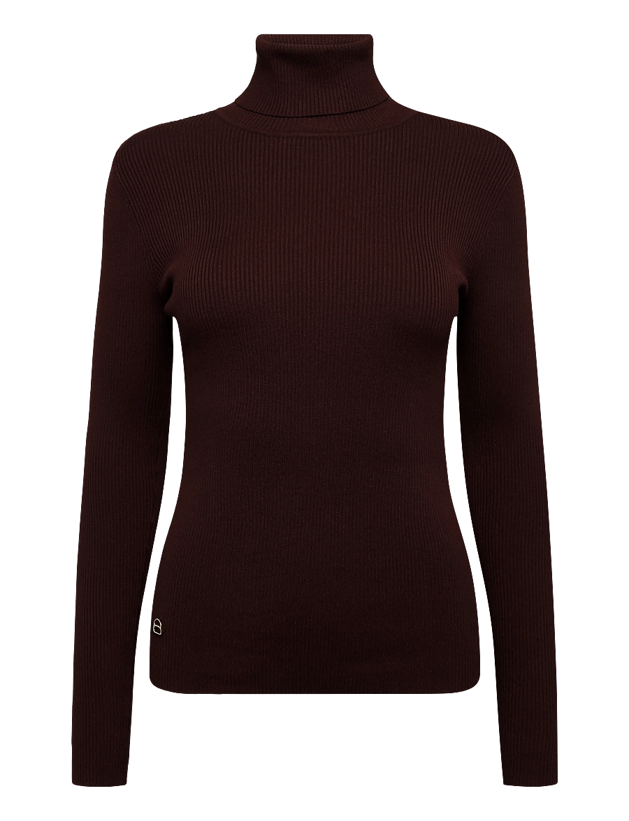 Lauren Ralph Lauren - Cotton-Blend Ribbed Turtleneck - turtlenecks - dark garnet - 1